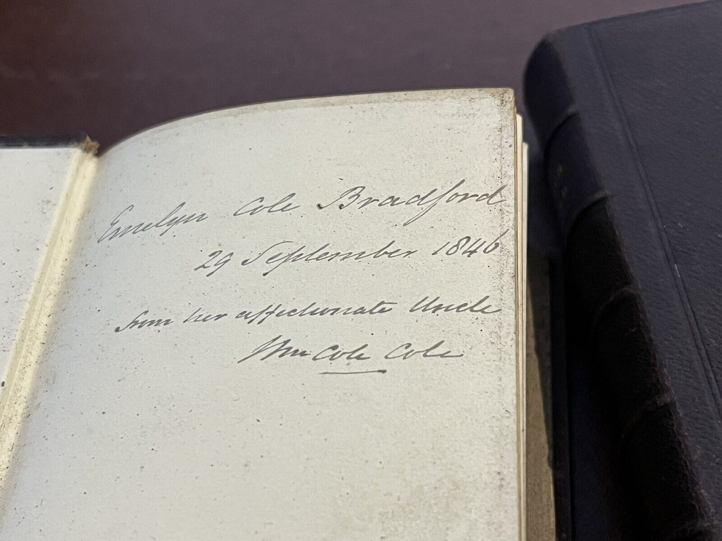 Victorian Leather Bound Sunday Lessons & Common Prayers Set.