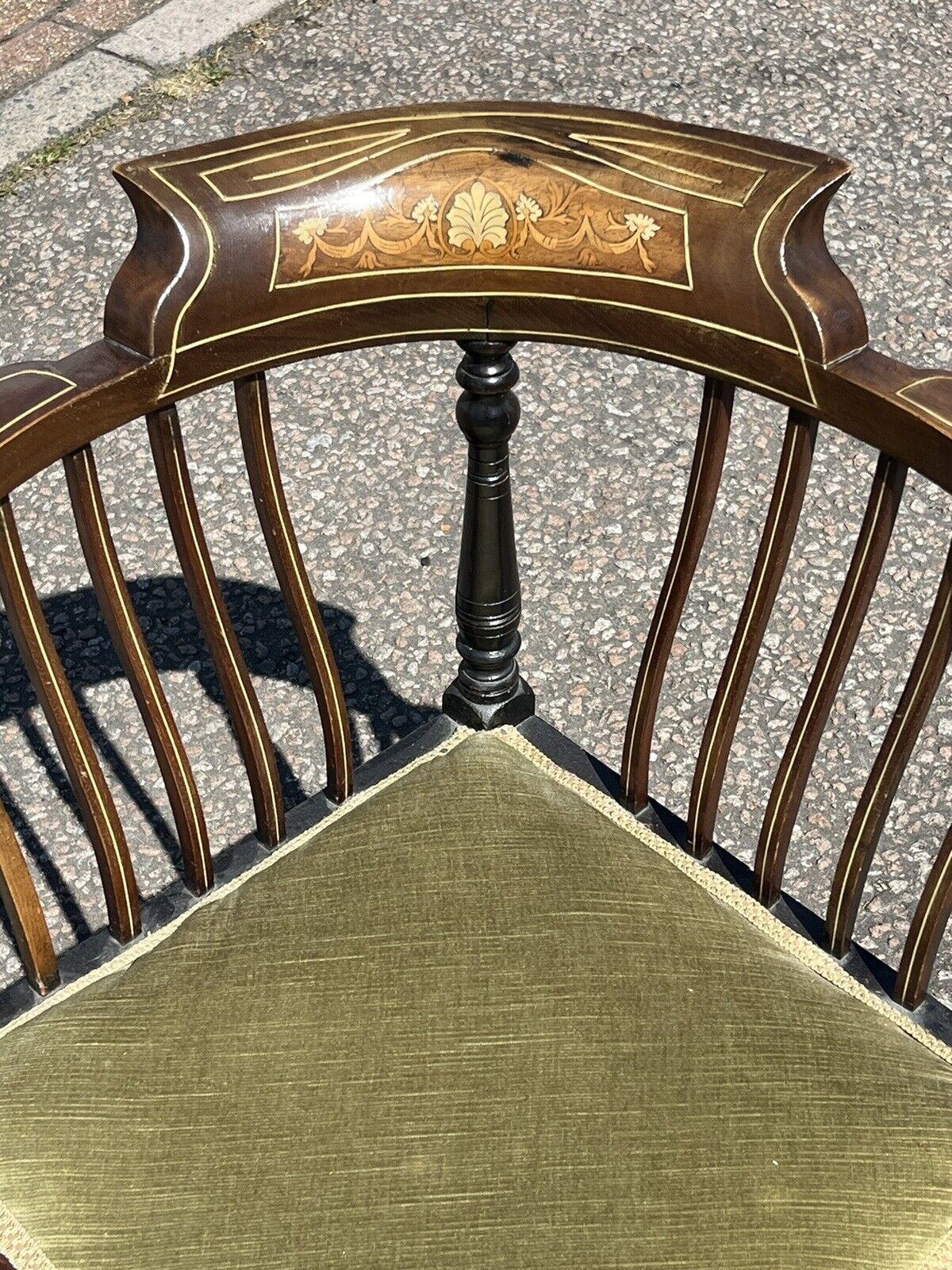 Edwardian Mahogany Armchair With Marquetry Inlay