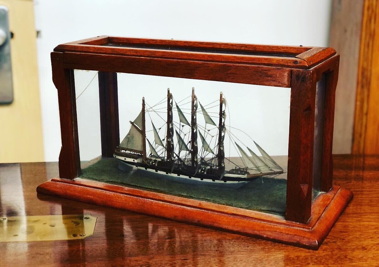 Glass Cased Maritime Model Ship, Very Detailed