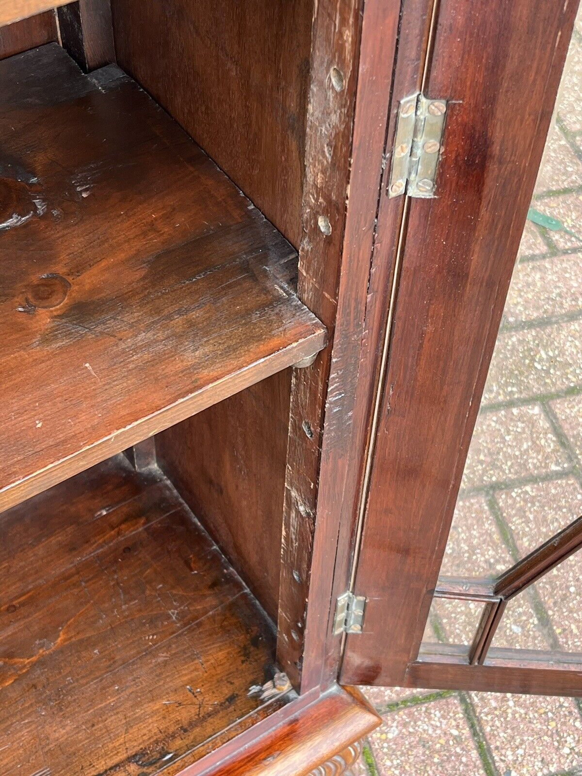 Antique Mahogany Bookcase With Adjustable Shelves