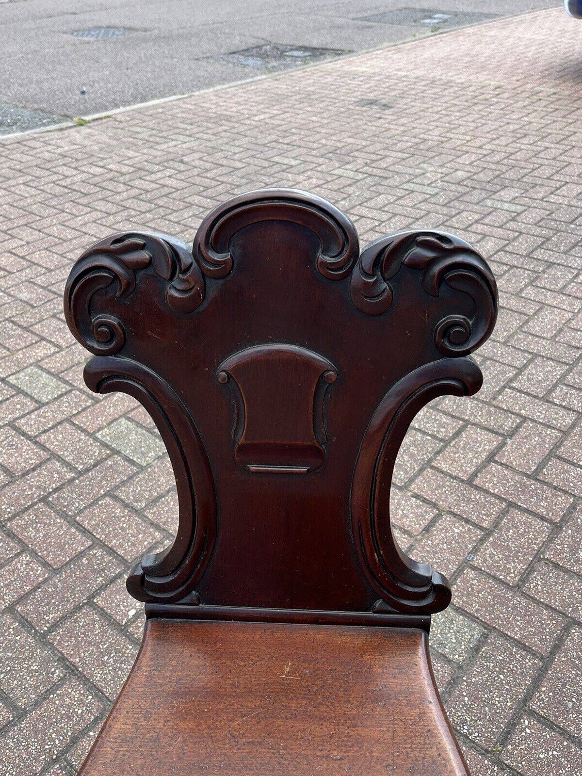 4 Victorian Shield Back Mahogany Hall Chairs. Country House Furniture
