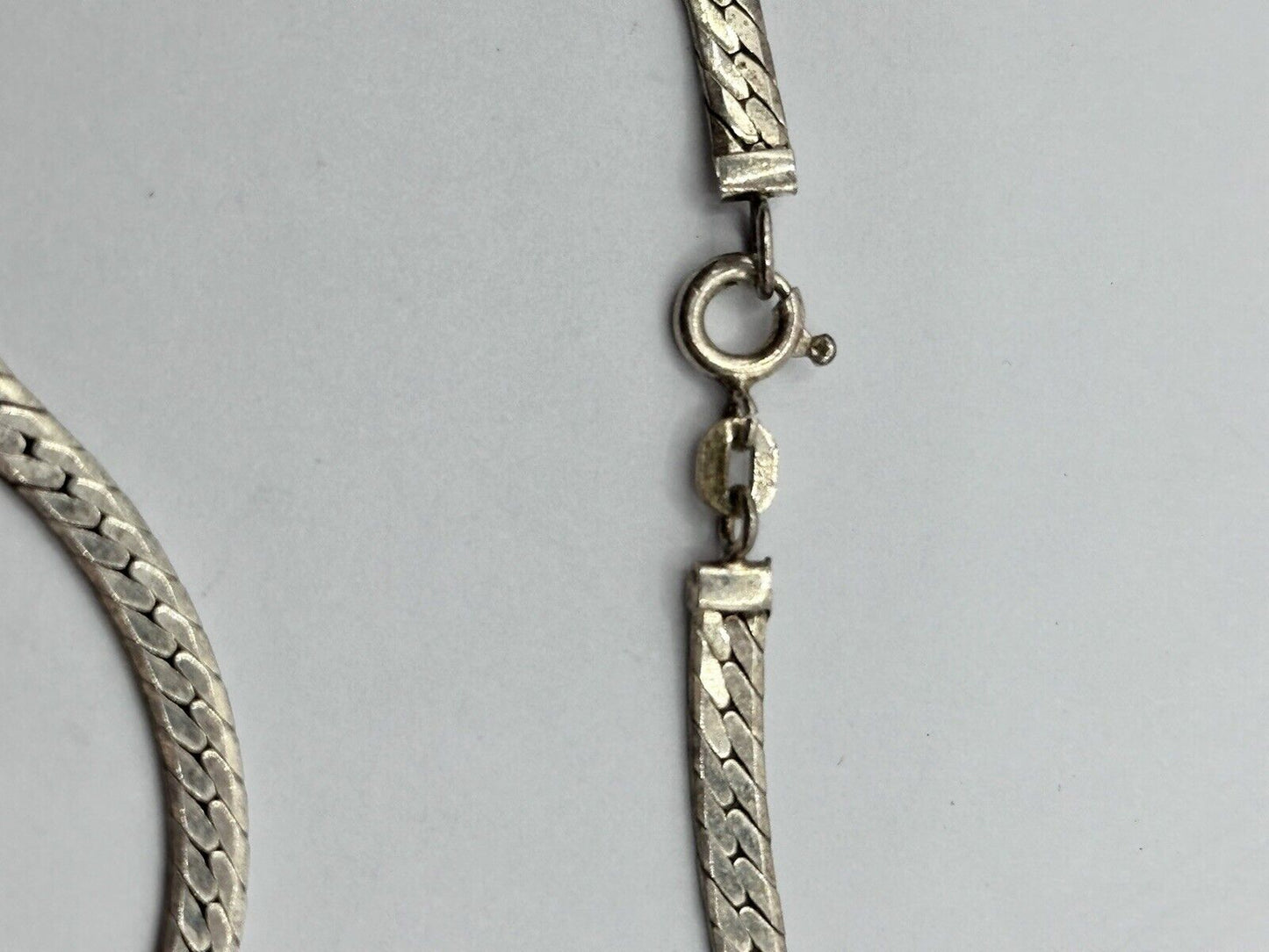 Vintage Silver 925 Wishbone Chain Necklace