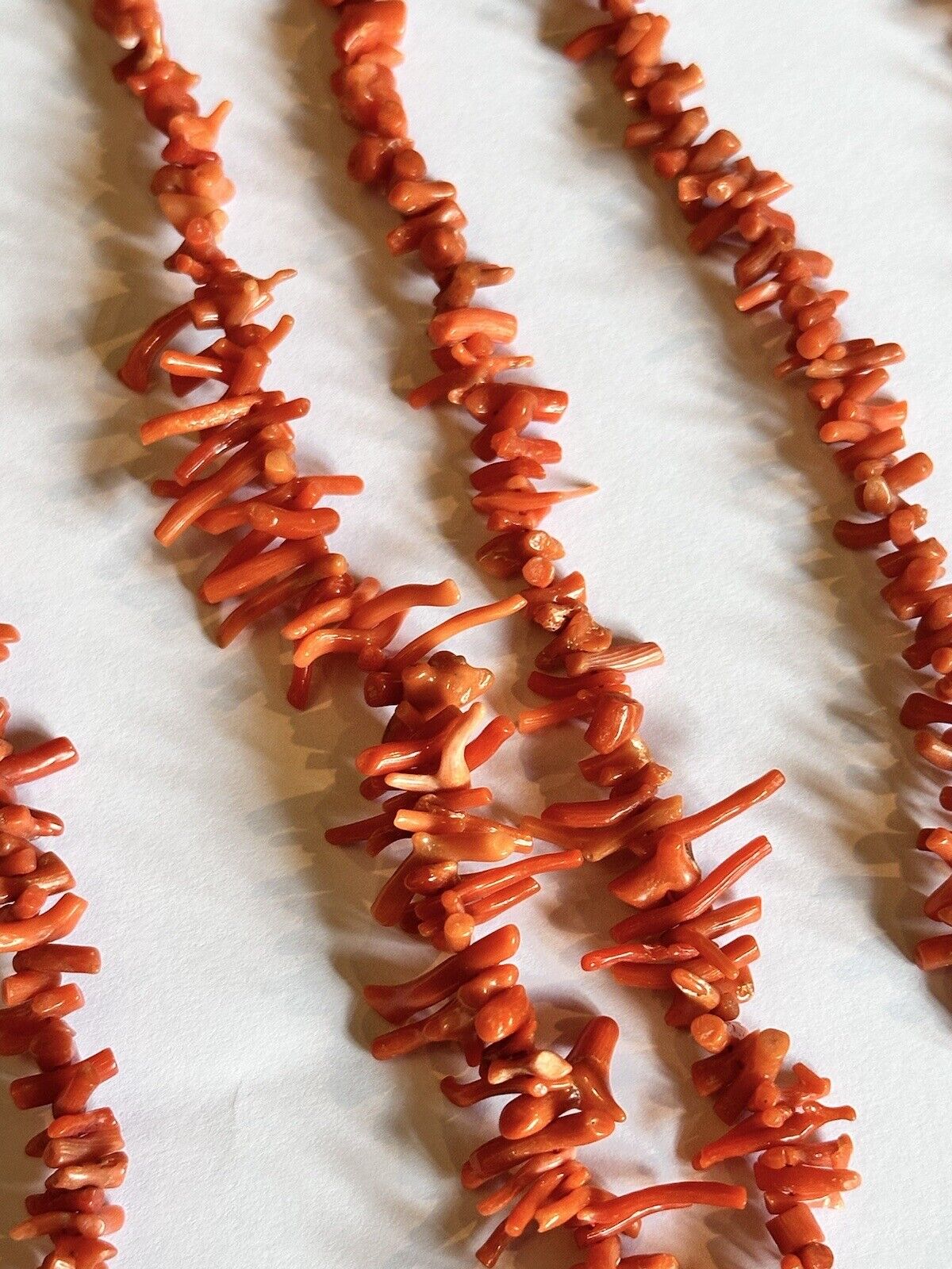 3 Vintage Red Coral Branch Necklaces