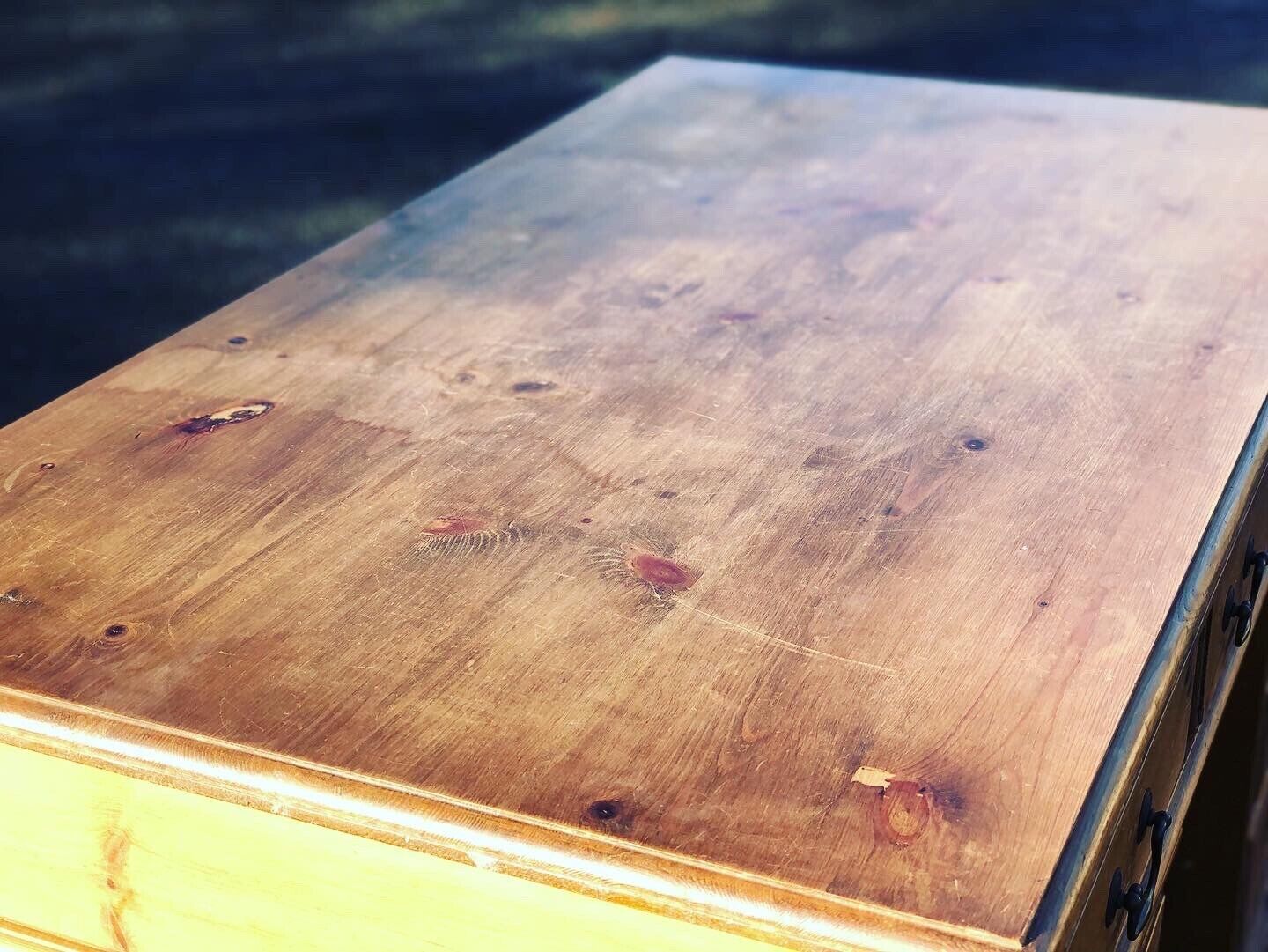 Pine Pedestal Desk. Large In Size