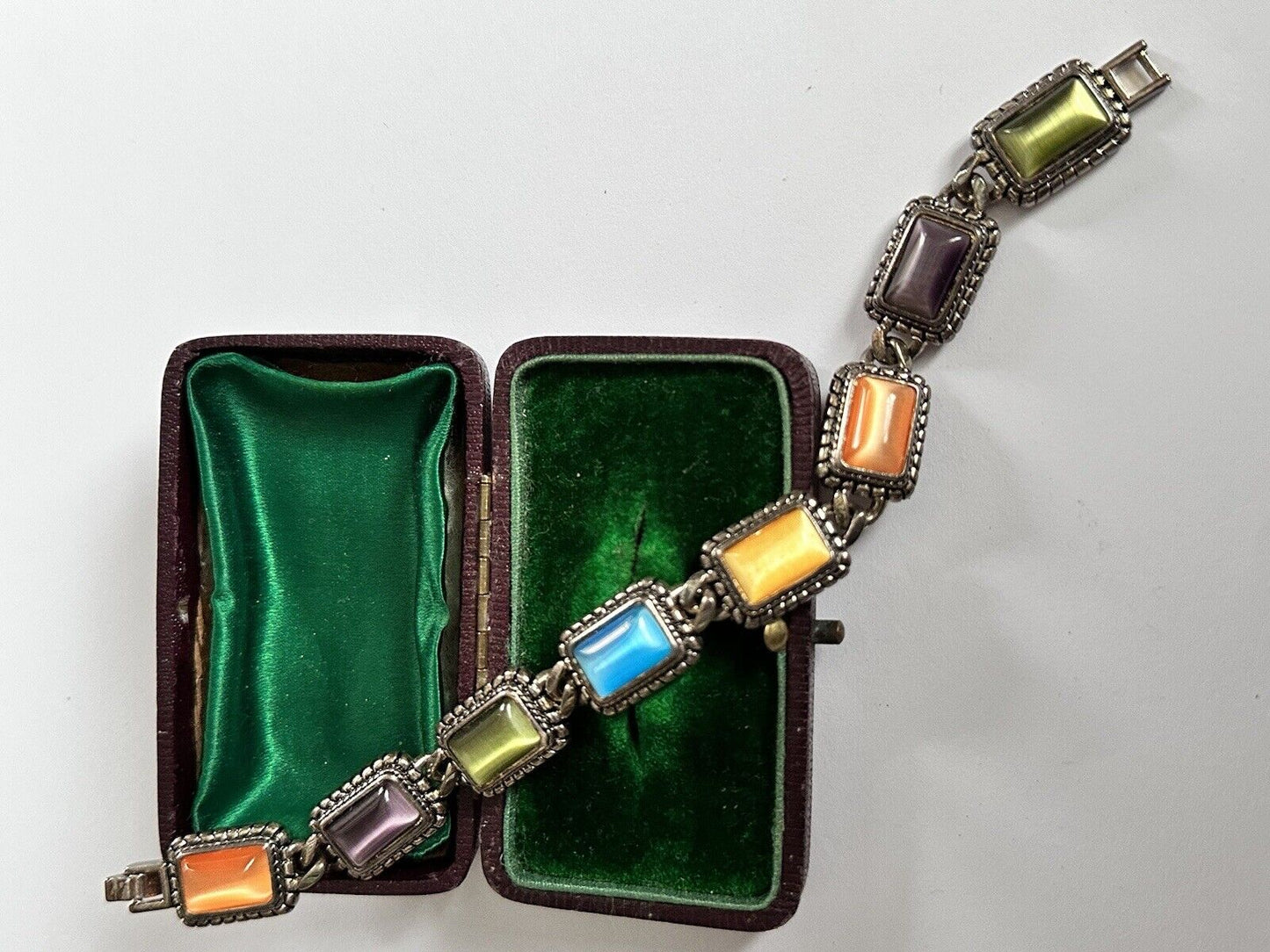 Vintage Multicoloured Satin Stone Bracelet