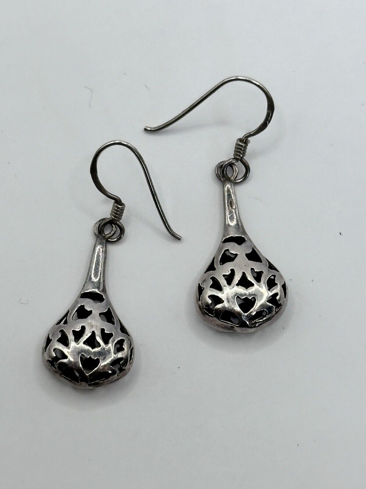 Vintage Silver 925 Cut Out Dangle Earrings