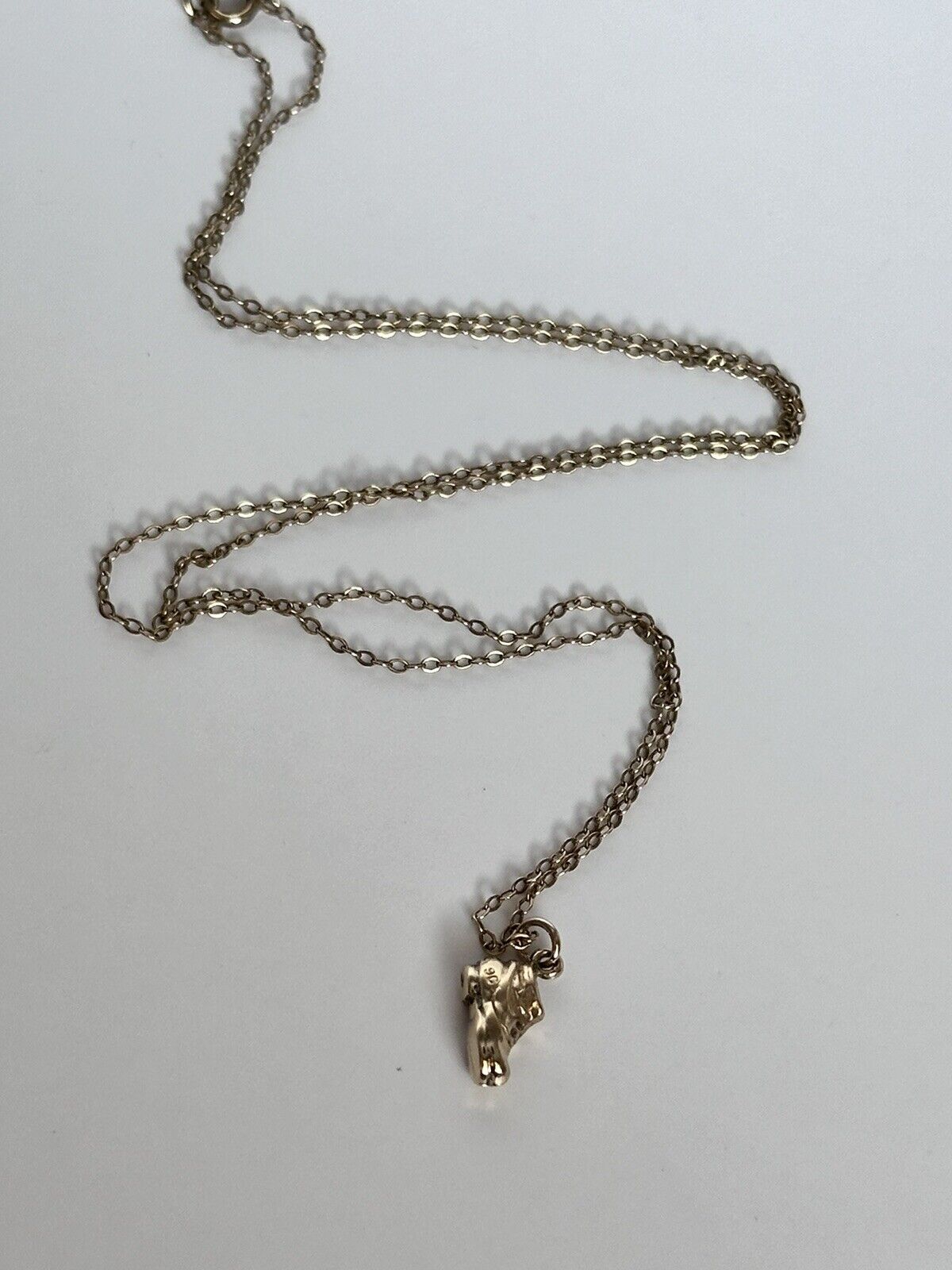 Vintage 9ct Gold Boot Pendant Necklace