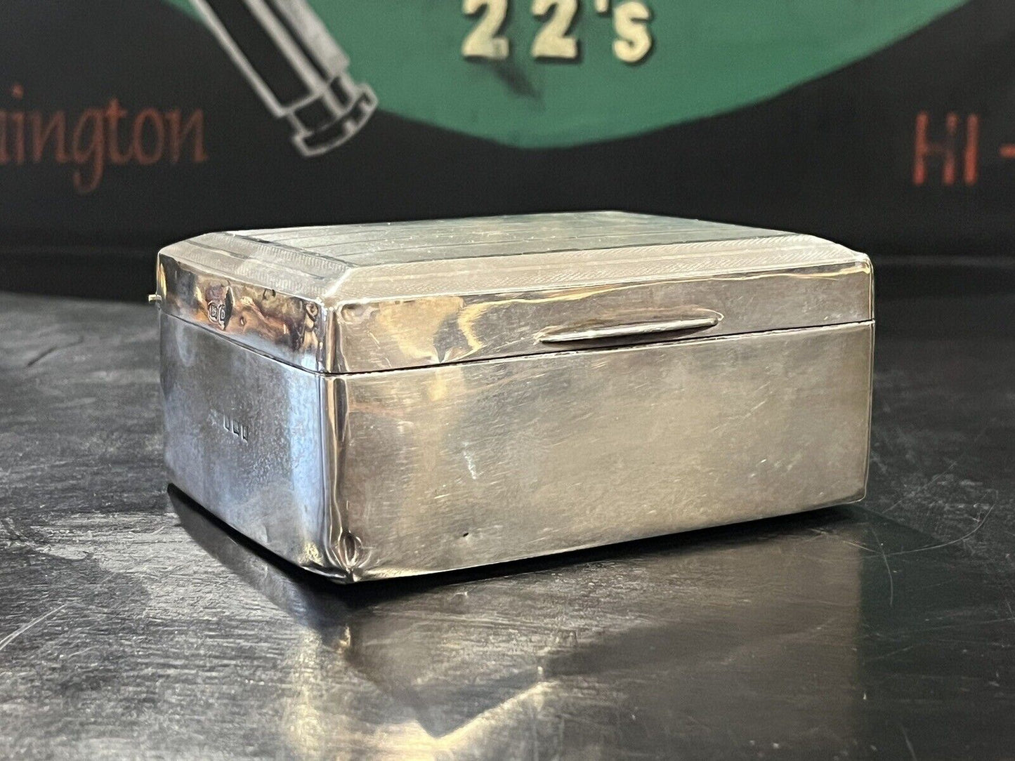 Silver Cigarette Desk Box. Full English Hallmarks
