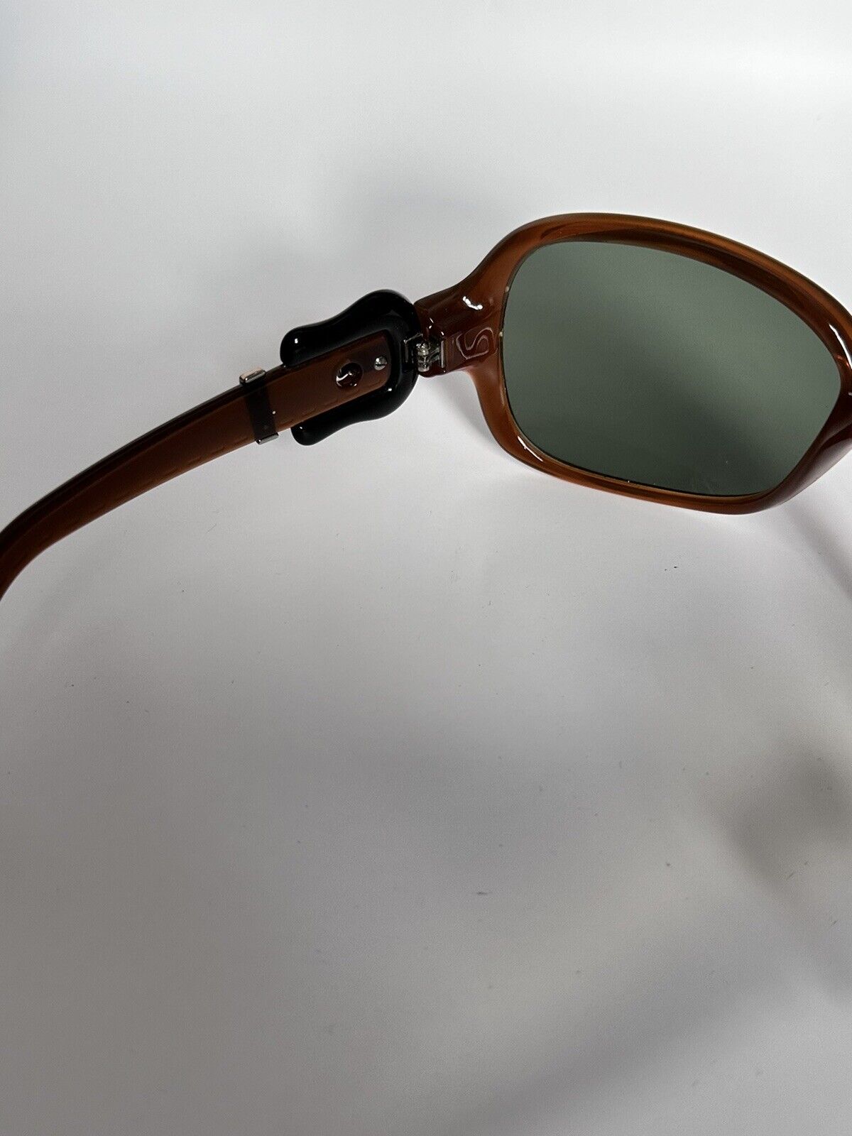 Vintage Fendi Buckles Brown Black Gold Sunglasses + Case