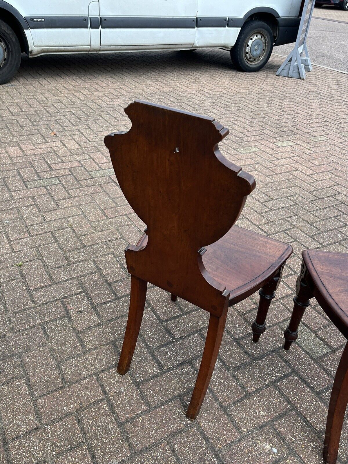 4 Victorian Shield Back Mahogany Hall Chairs. Country House Furniture