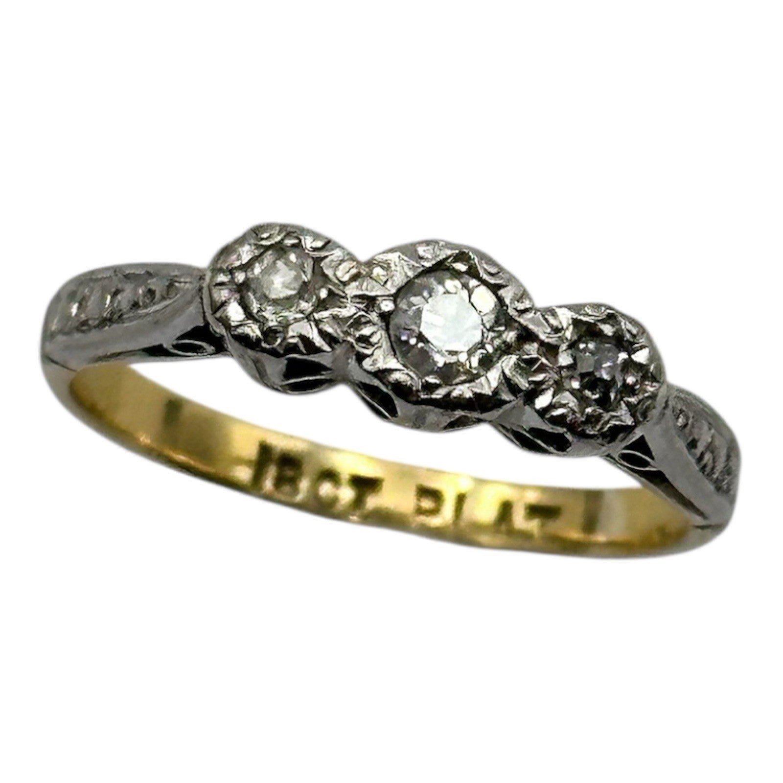 Vintage 18ct Gold Platinum Diamond Trio Ring – ANTIQUES CHIC