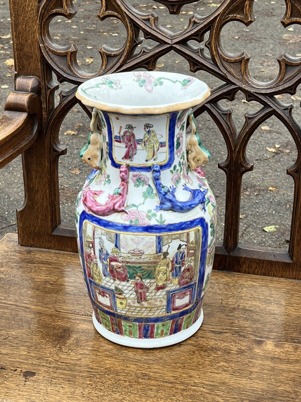 Pair Of Canton Vases. LARGE & IMPRESSIVE.