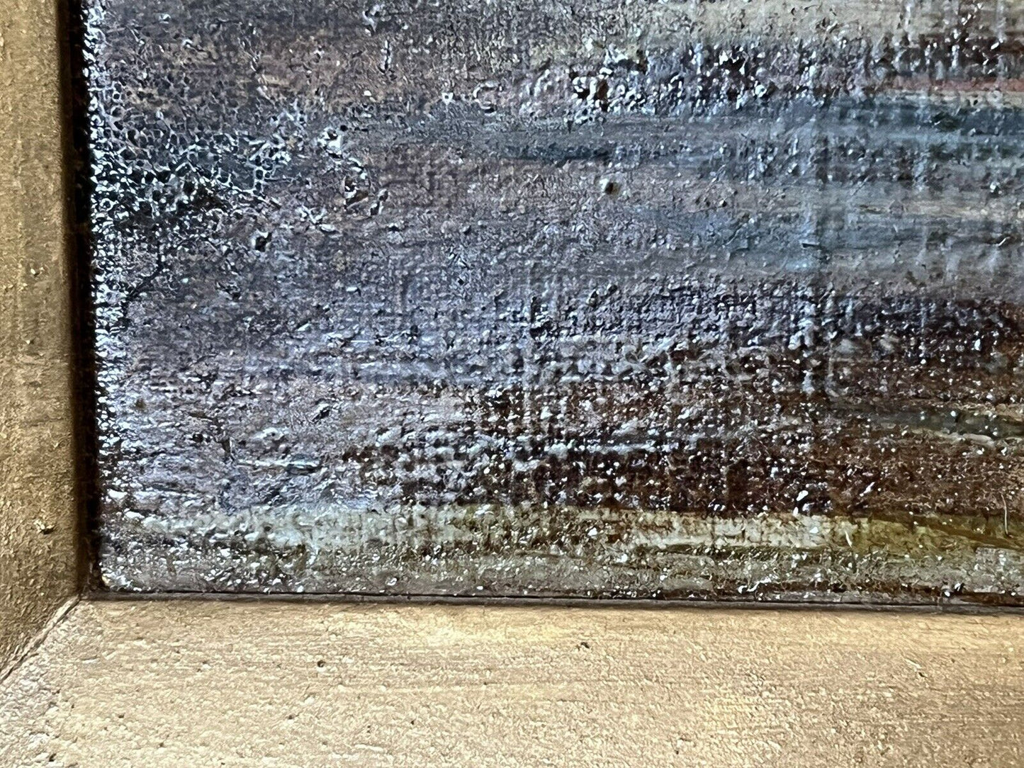 Antique oil Painting. Oil on board in gilt frame. Cattle Scene