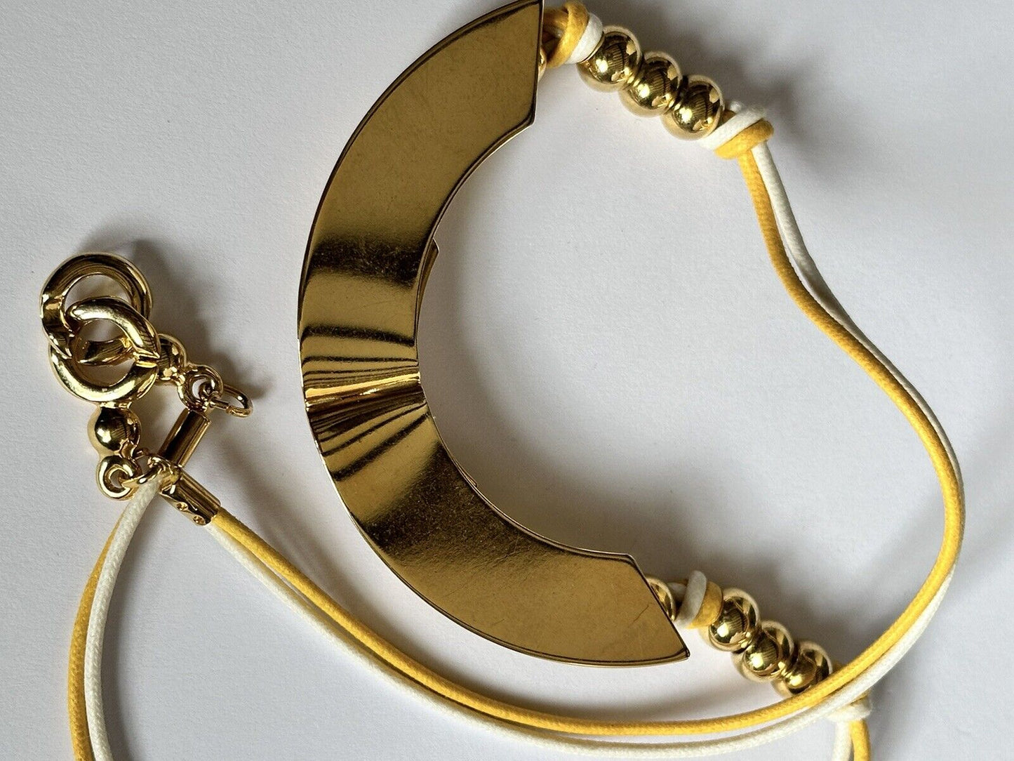 Vintage 1980s Gold Tone Yellow Necklace