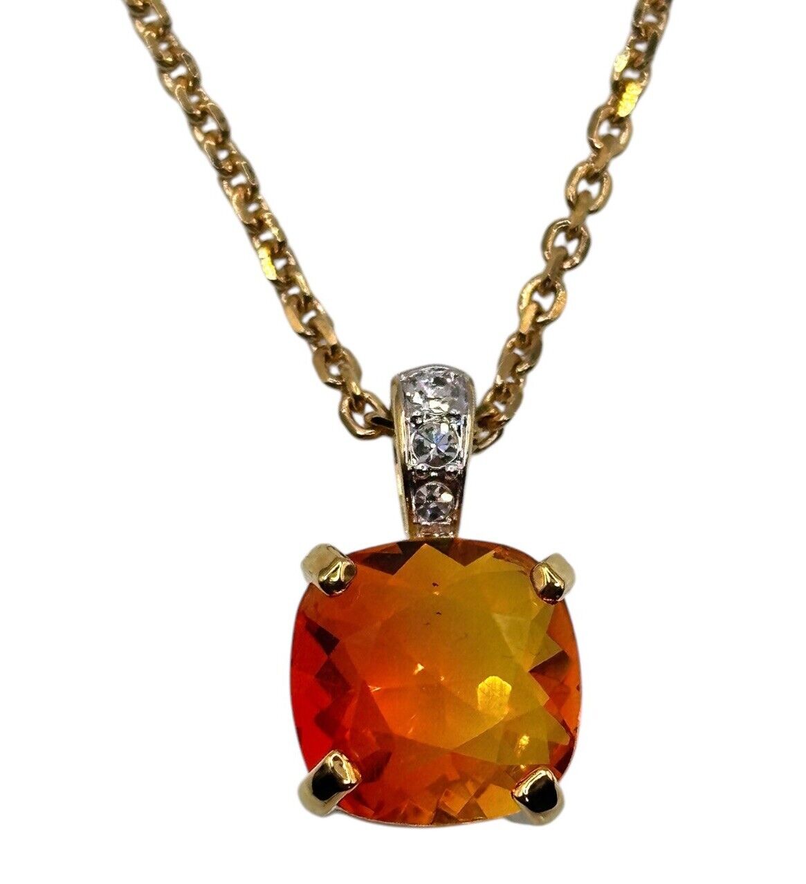 Gold Plated Necklace Made With Swarovski Crystals New Old Stock