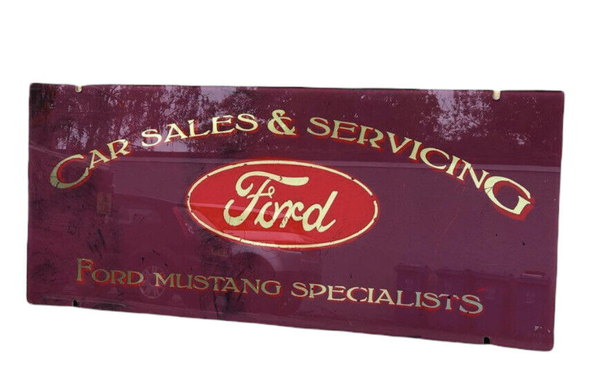 Ford Mustang Glass Garage Shop Sign. HUGE IN SIZE. 183 cms x 78 cms