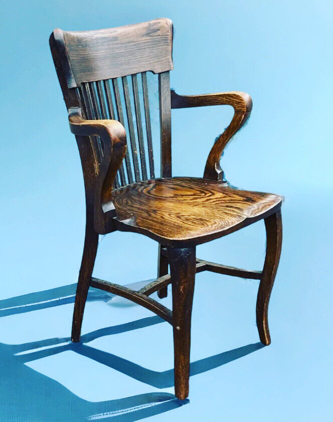 Edwardian Oak Desk Chair , Superb Quality, Stamped Boardmans