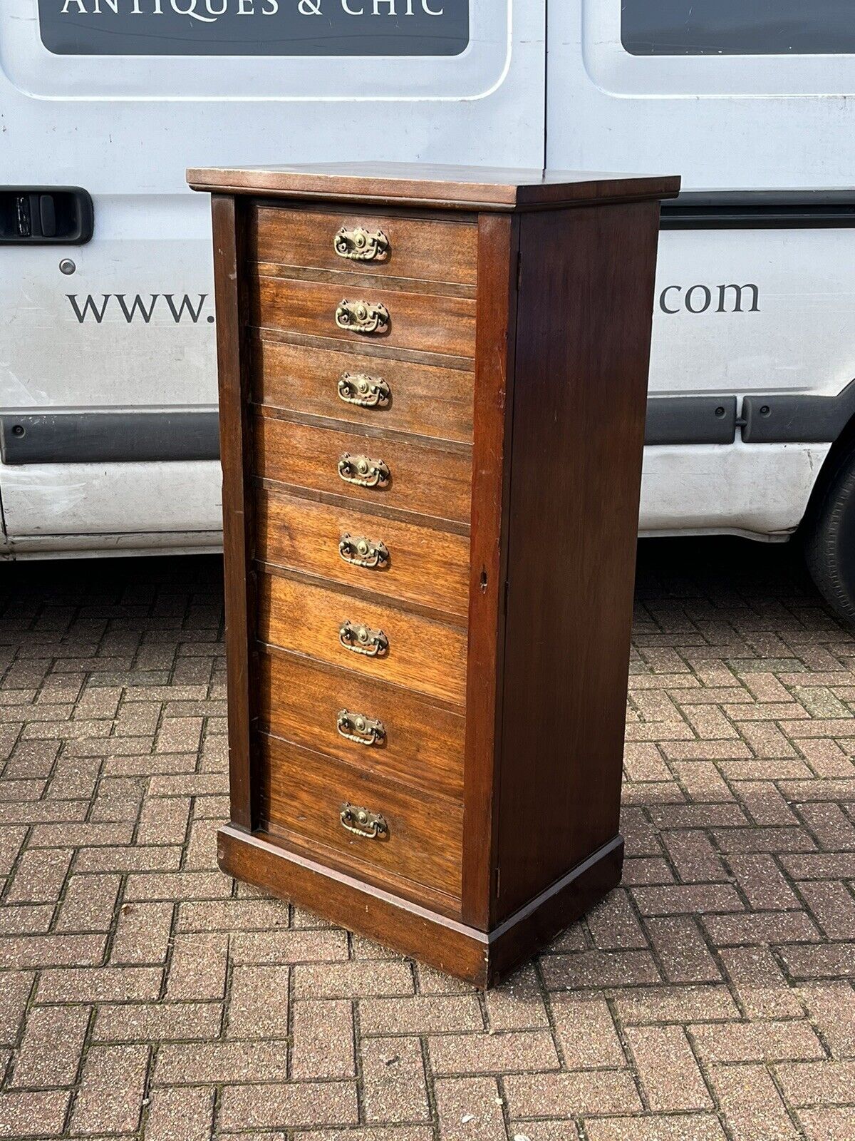 Edwardian Mahogany Wellington Chest. Large In Size