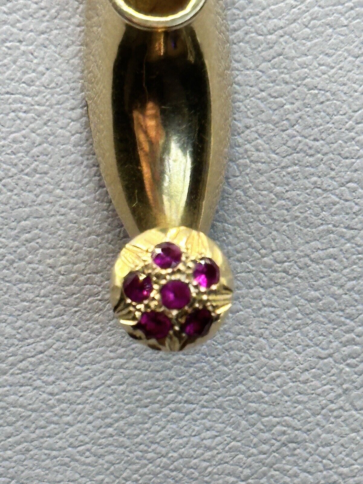 Vintage 18ct Gold Shoe With Rubies On 9ct Chain