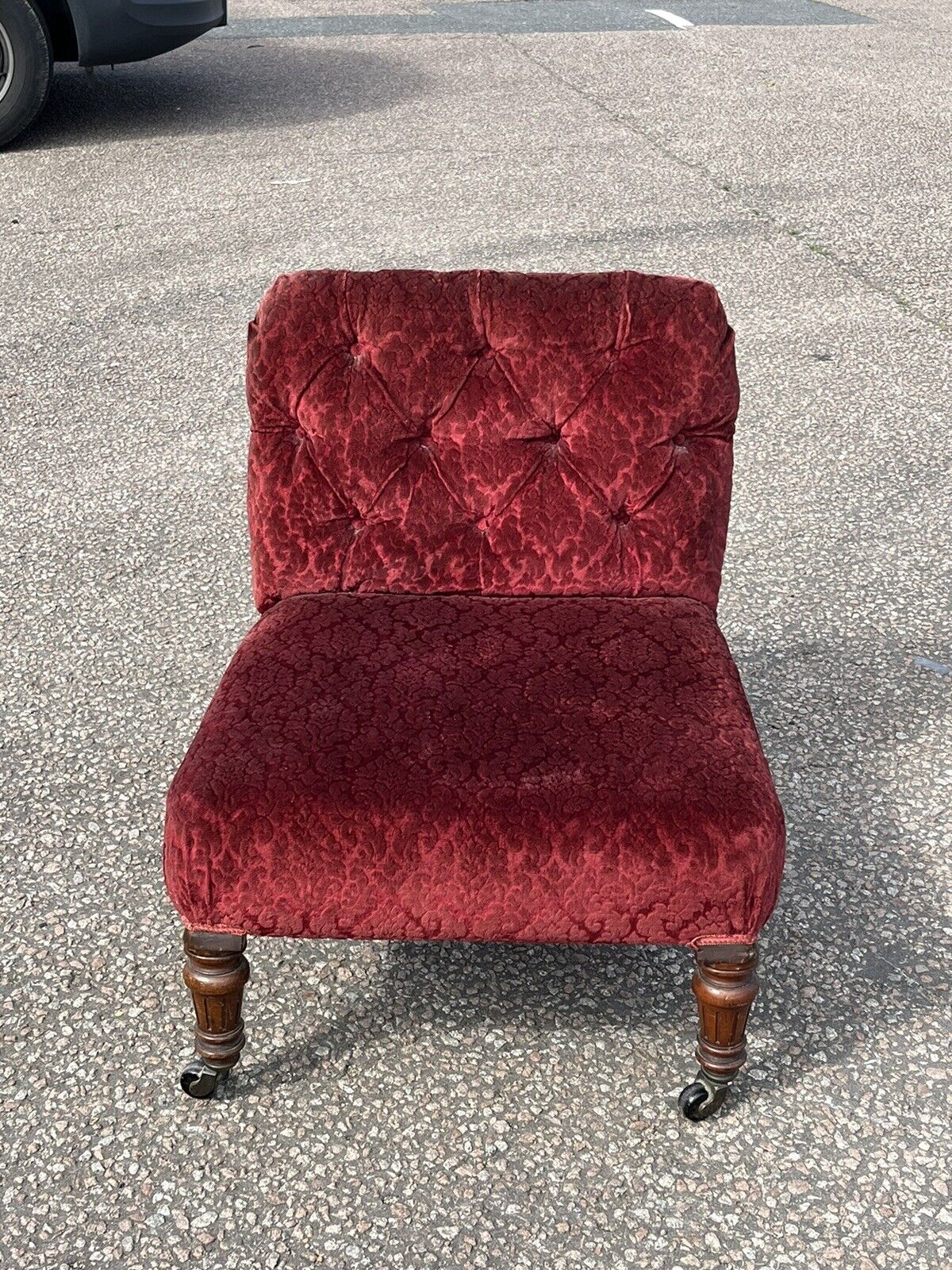 Victorian Chair/ Stool, On Castors.