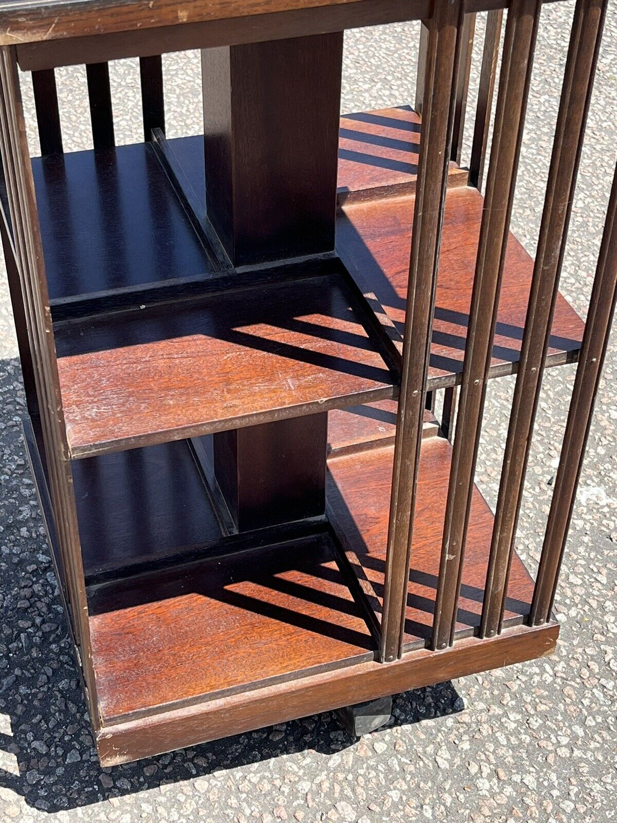 Inlaid Mahogany Revolving Bookcase