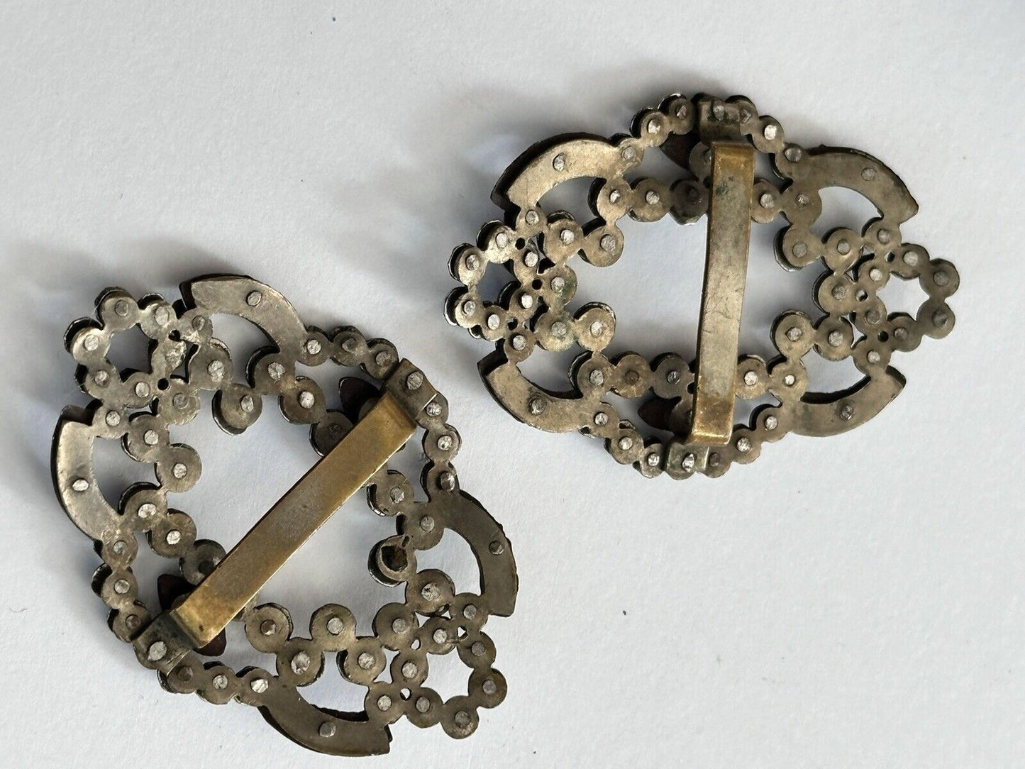 Antique Georgian Cut Steel Buckles Pair