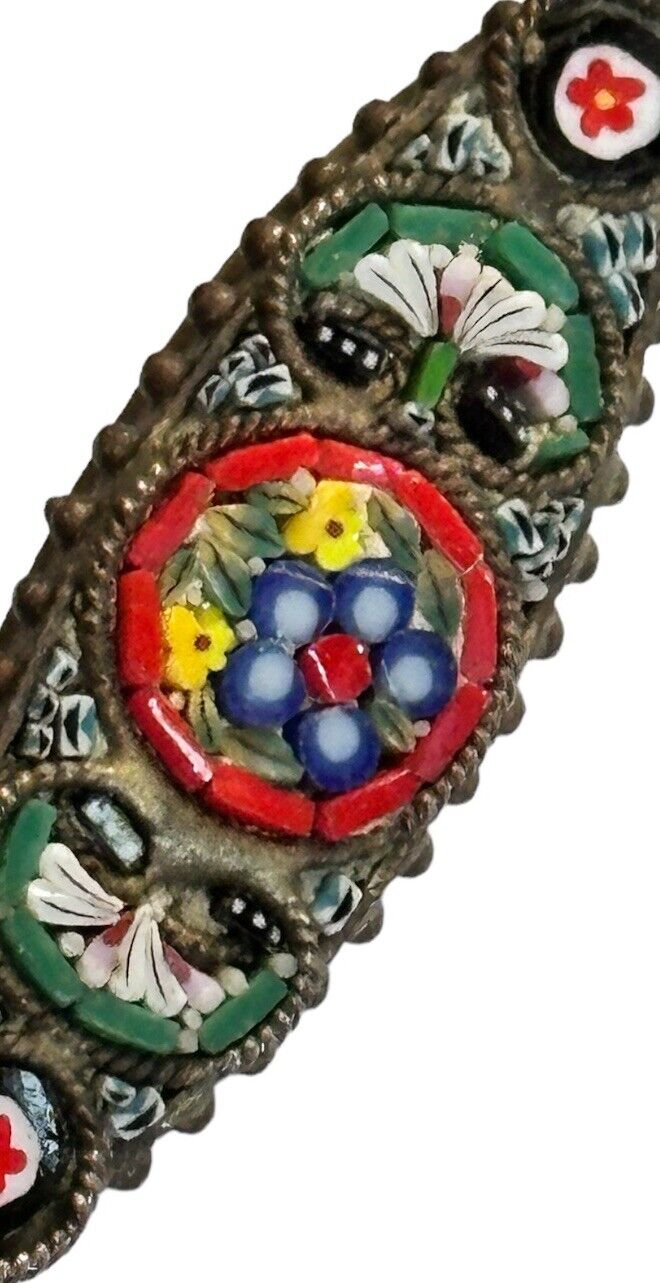 Vintage Micromosaic Flower Brooch