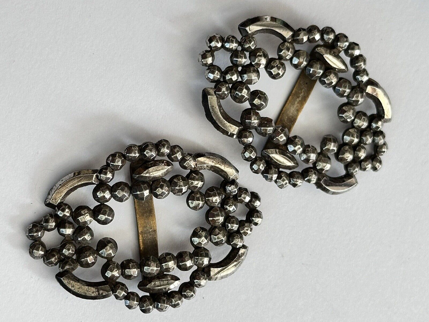 Antique Georgian Cut Steel Buckles Pair