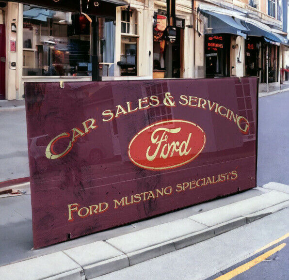 Ford Mustang Glass Garage Shop Sign. HUGE IN SIZE. 183 cms x 78 cms