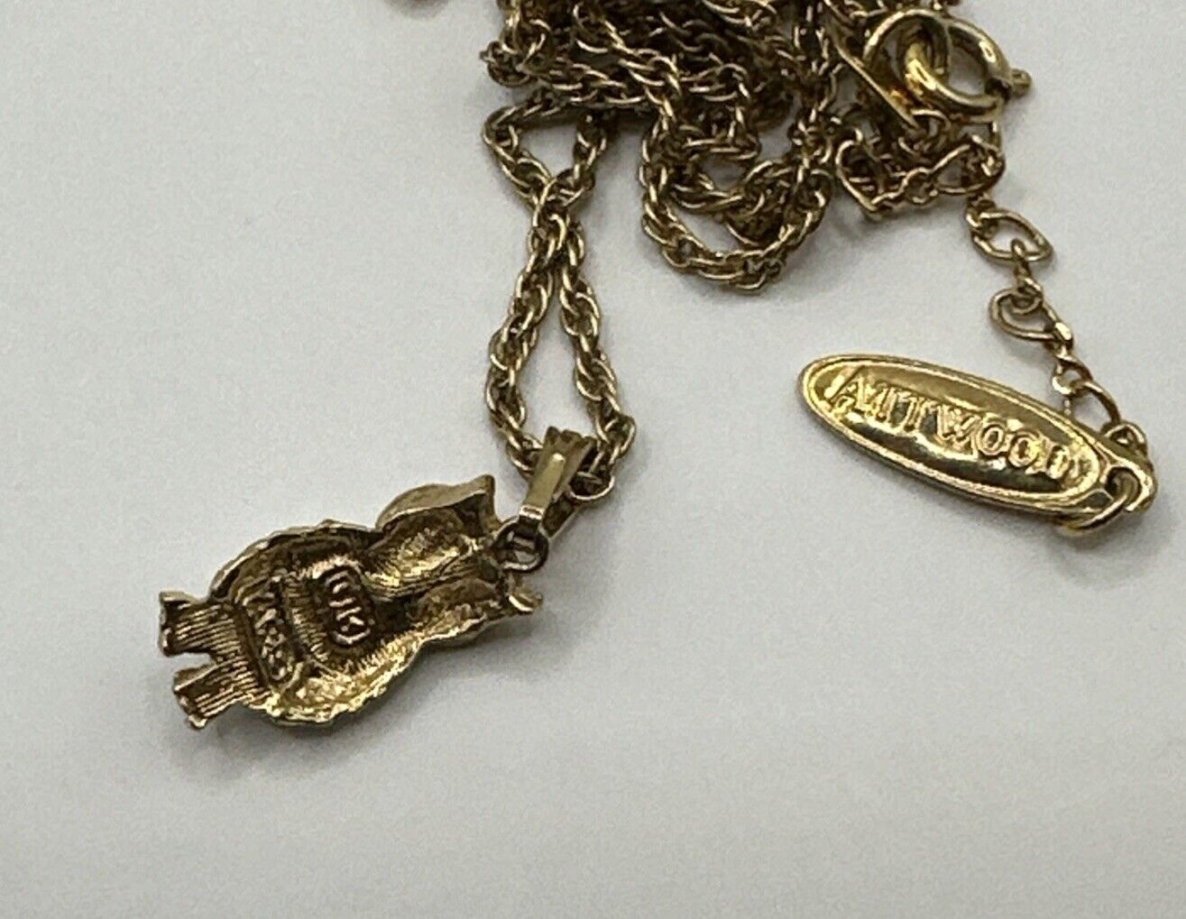 Vintage Attwood & Sawyer Gold Plated Owl Necklace