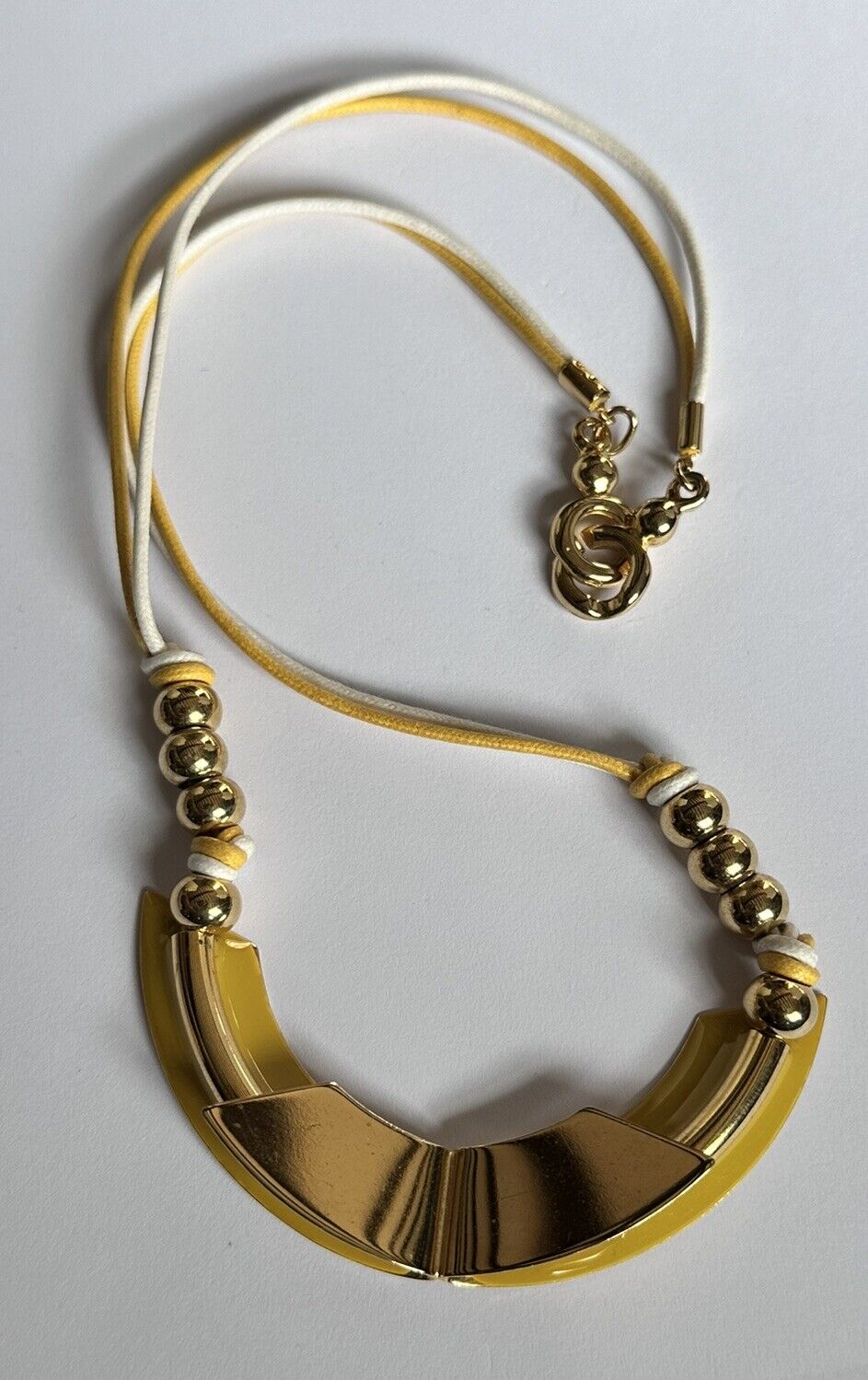 Vintage 1980s Gold Tone Yellow Necklace
