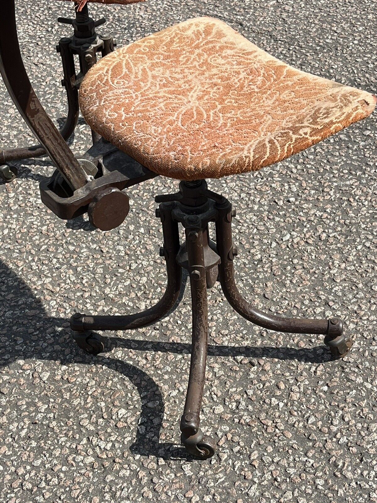 Pair Of Industrial Machinists Chairs, Extremely Good Quality. Fab Design