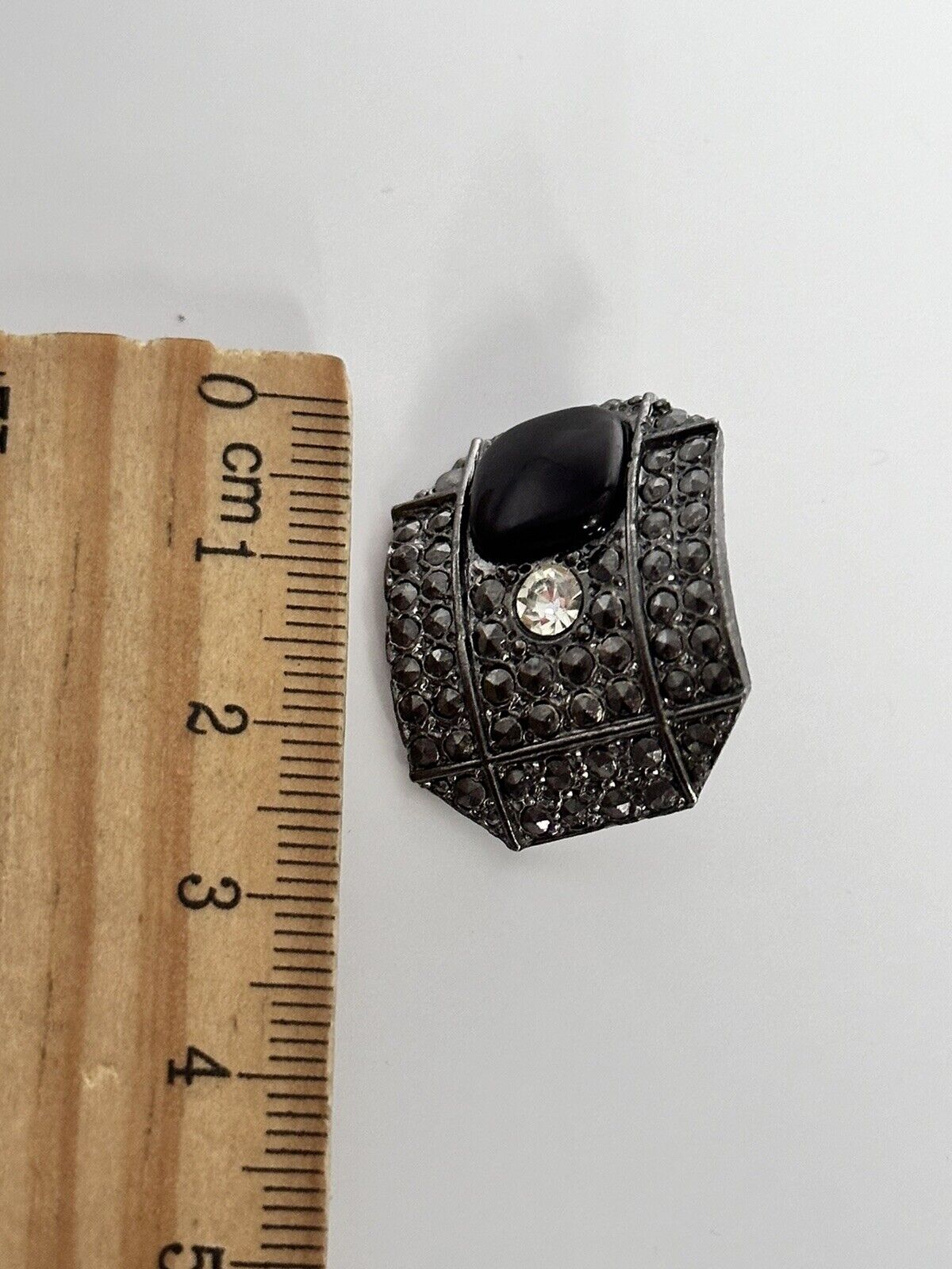 Vintage Silver Tone Marcasite Diamanté Earrings