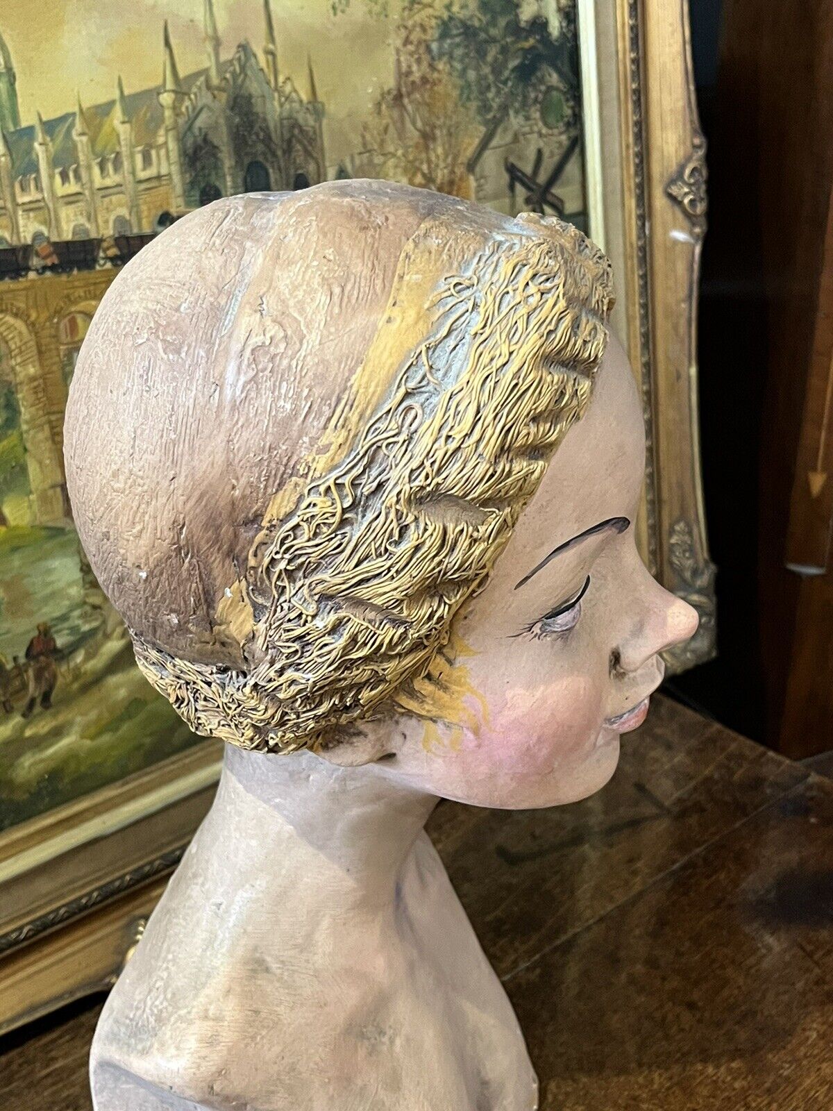 Art Deco Milliners Head, Heavy Pottery Model, Superb Quality