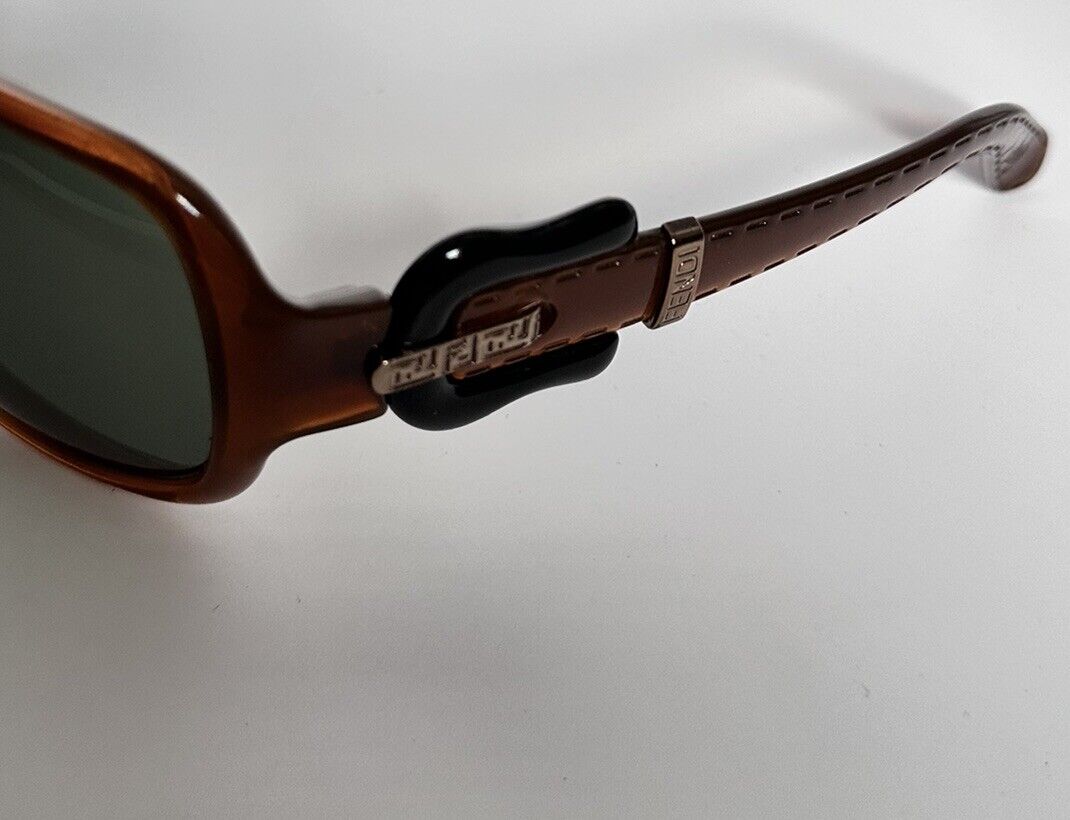Vintage Fendi Buckles Brown Black Gold Sunglasses + Case