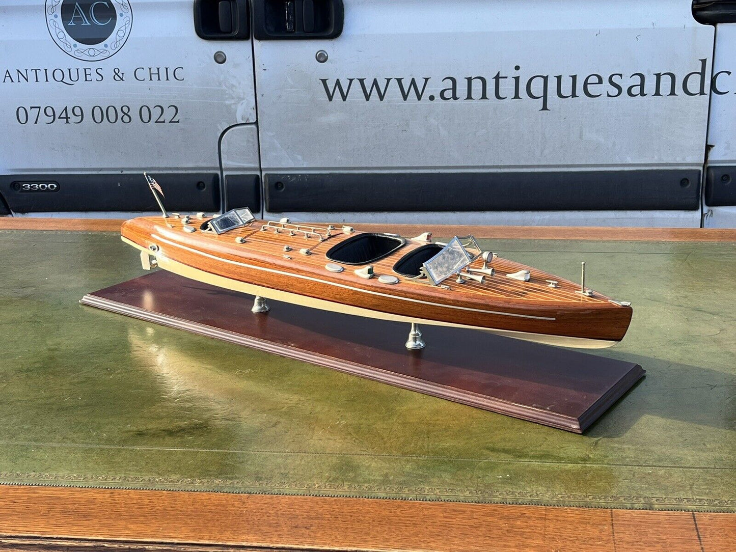 Large Highly Detailed Wooden Model Of A Boat