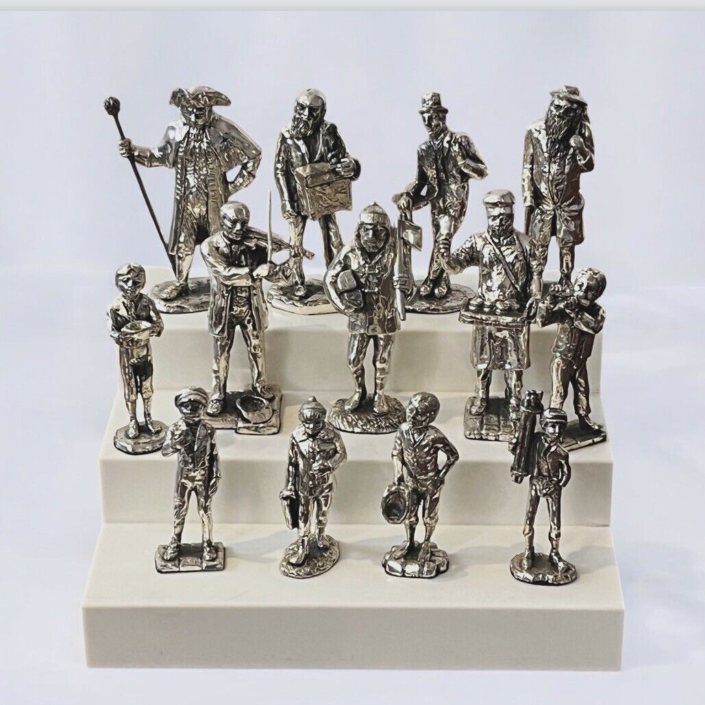 Silver Plate Cries Of London Figures, Highly Detailed And Very Good Quality