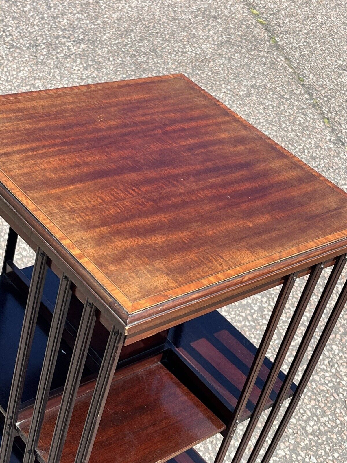 Edwardian Inlaid Mahogany Revolving Bookcase