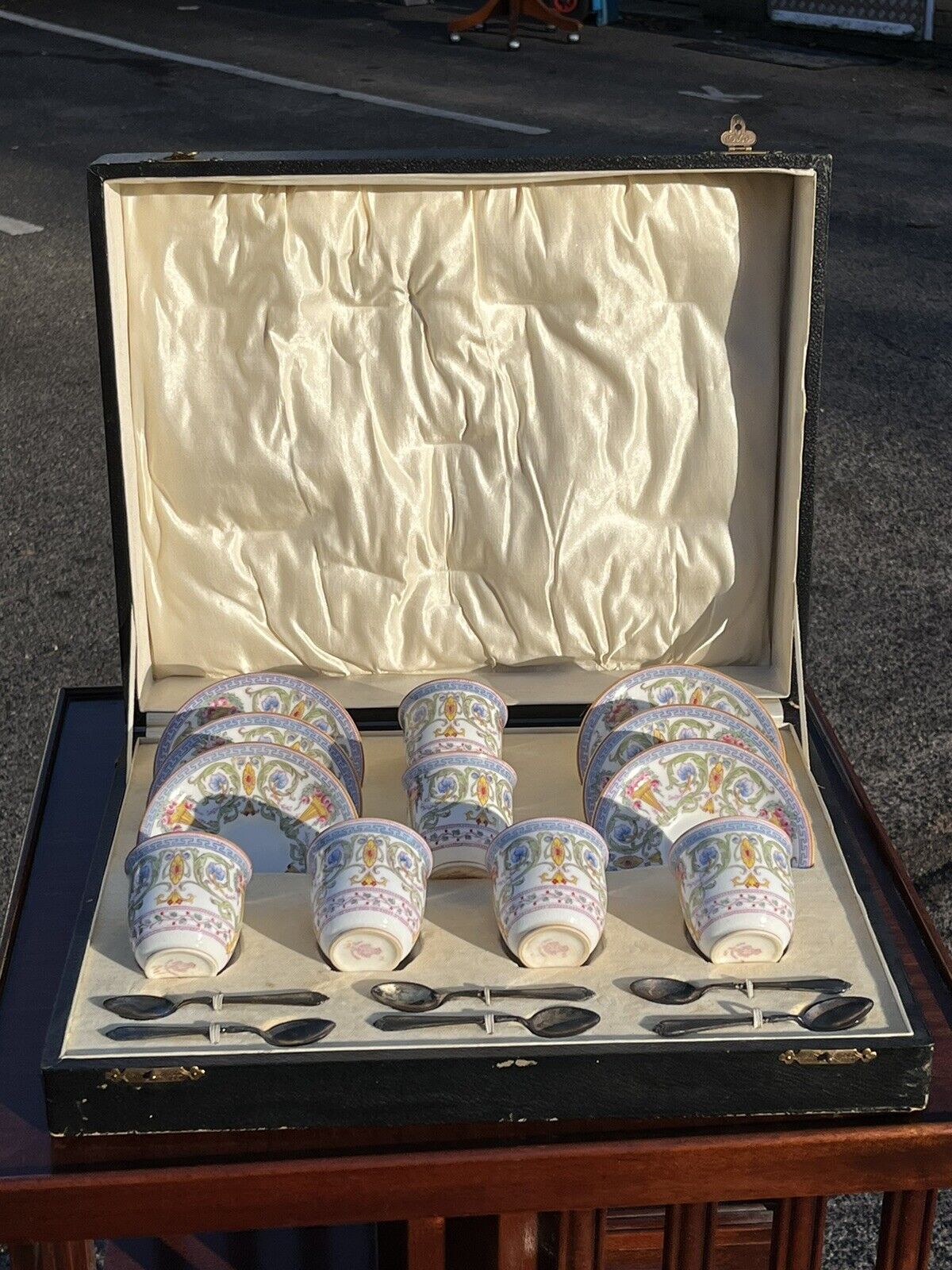 Antique Royal Worcester Coffee Set In Original Box