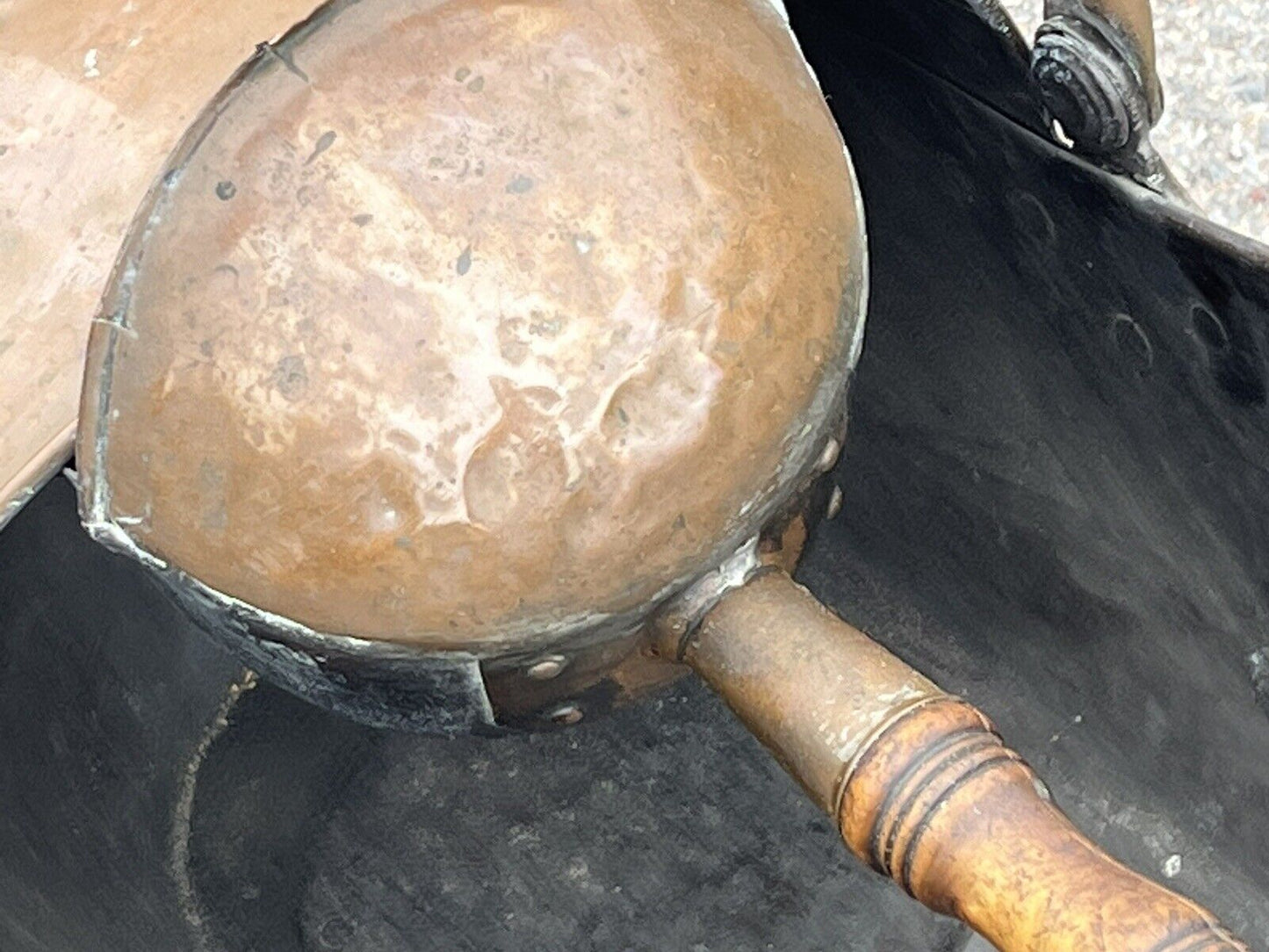 Large Victorian Copper Coal Bucket With Shovel
