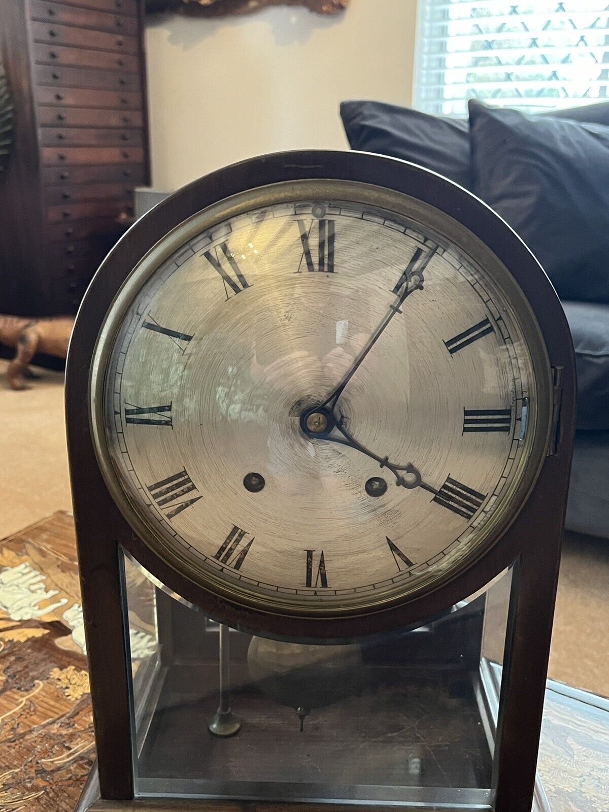 Quarter Striking Victorian glass Table Clock, Amazing Quality.