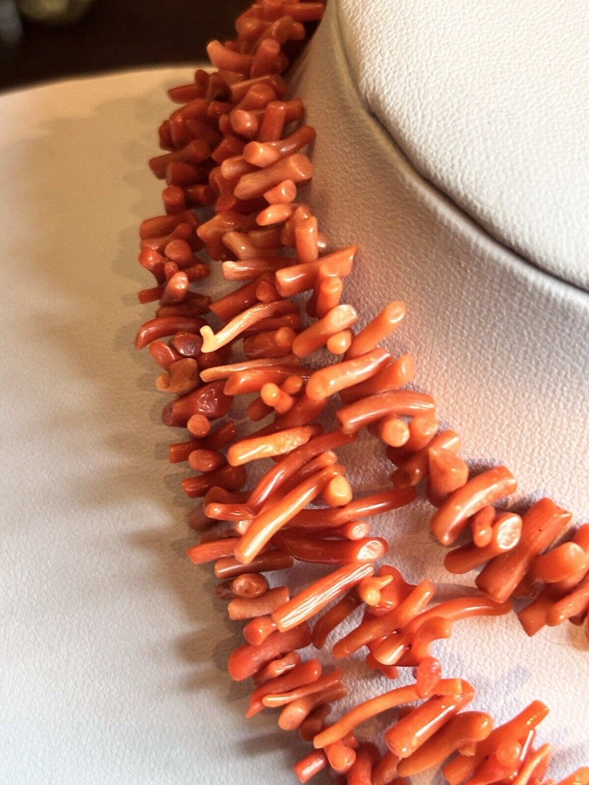 3 Vintage Red Coral Branch Necklaces