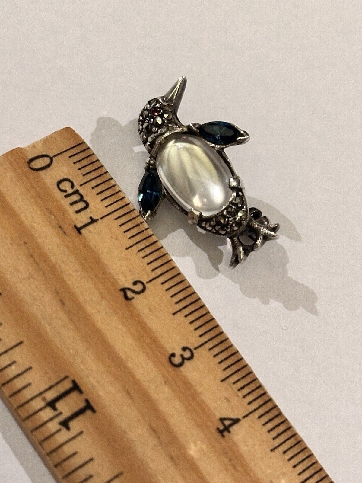 Vintage Rare Trifari “Alfred Philippe” Lucite Jelly Belly Marcasite Brooch