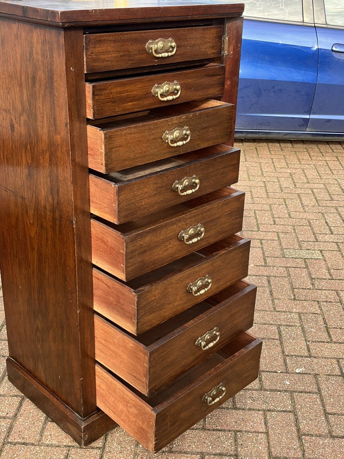 Edwardian Mahogany Wellington Chest. Large In Size