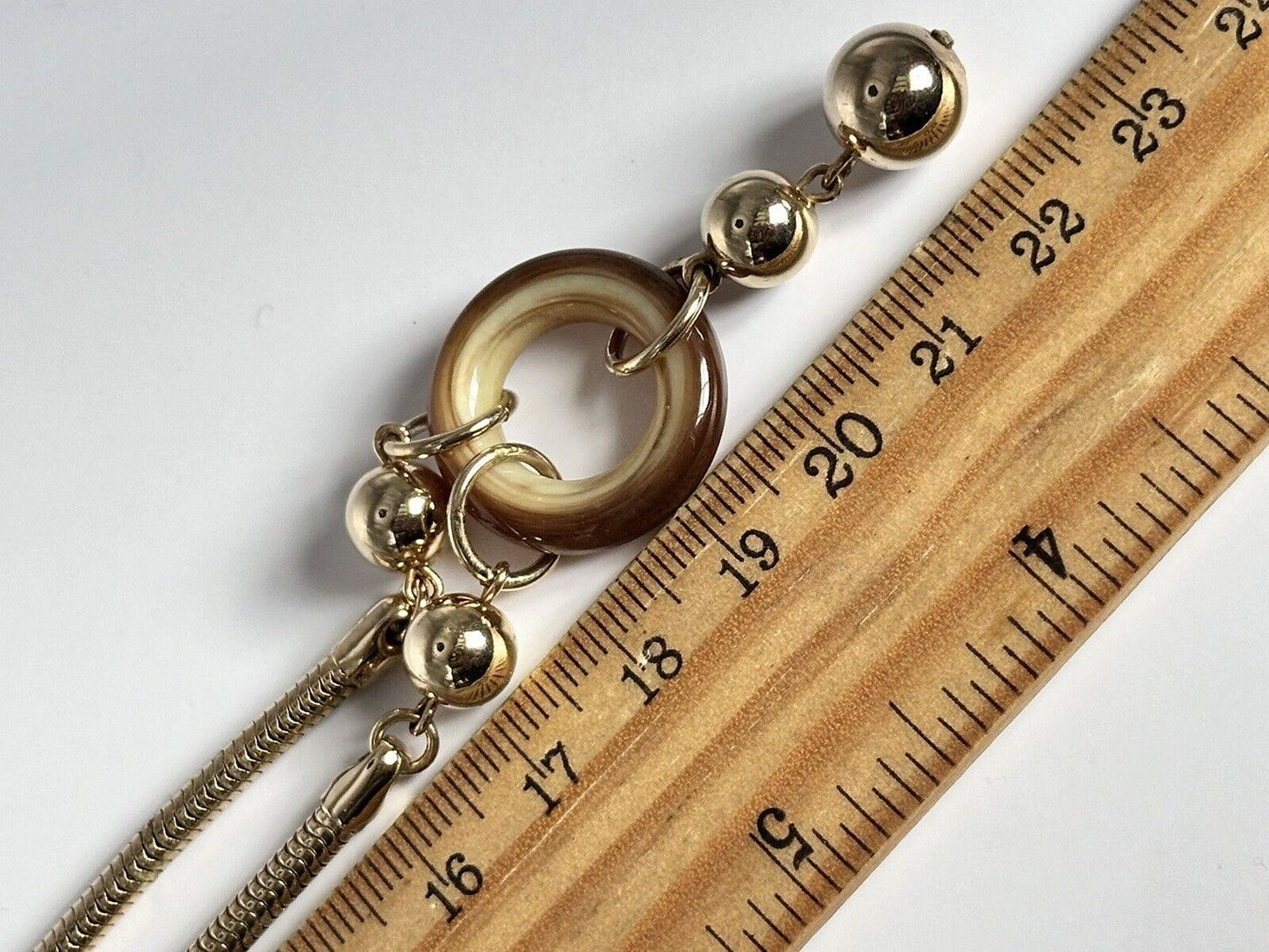 Vintage Signed Sarah Coventry Gold Tone Glass Necklace