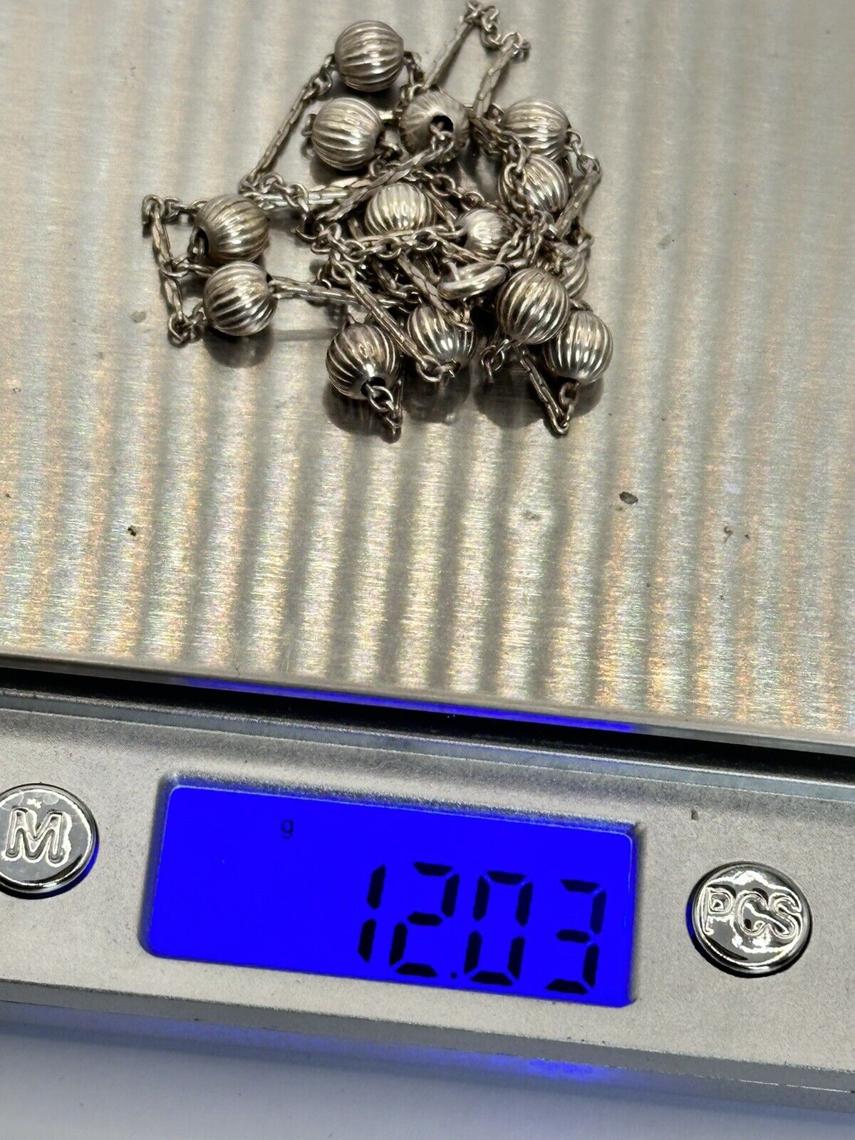 Vintage Silver 925 Balls On Chain Necklace