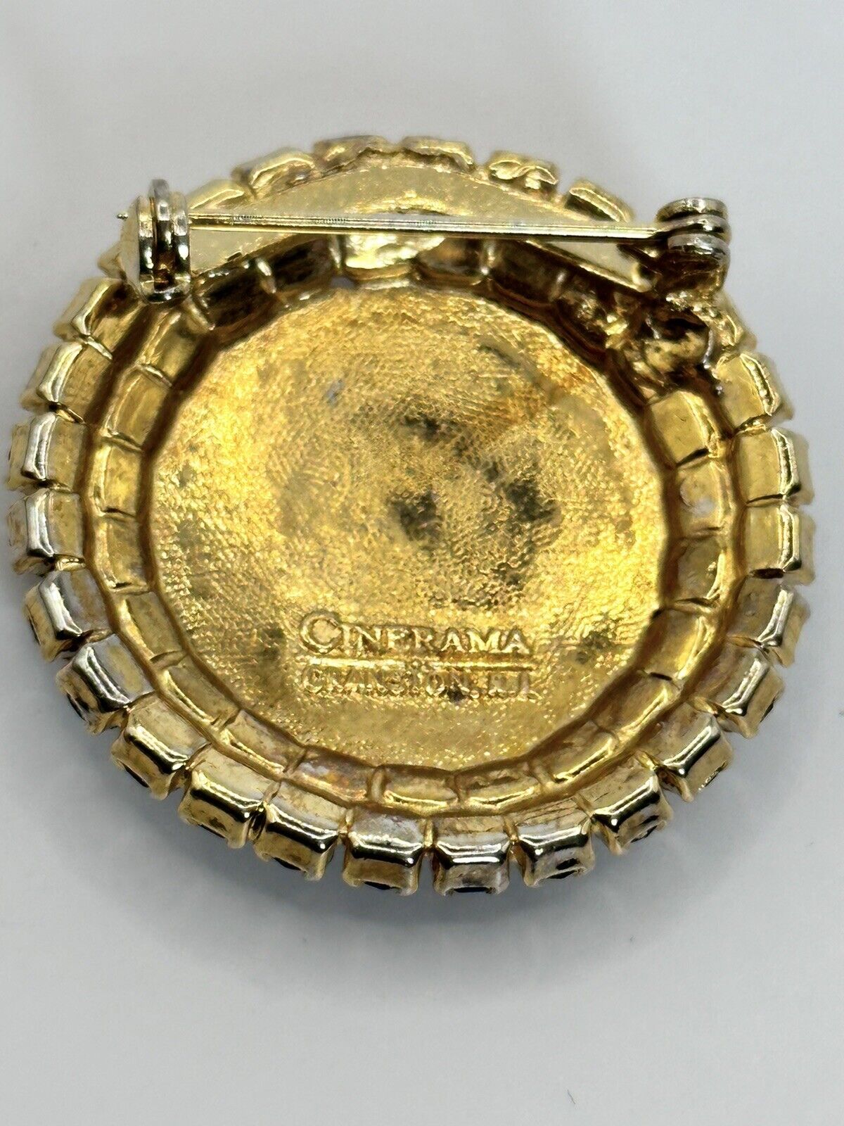 Vintage Gold Tone New York Cinerama Signed Brooch
