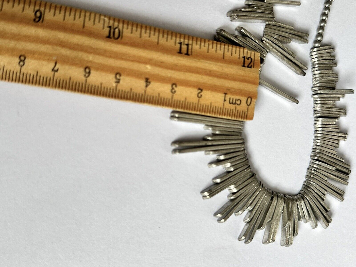 Vintage Silver Tone Modernist Necklace