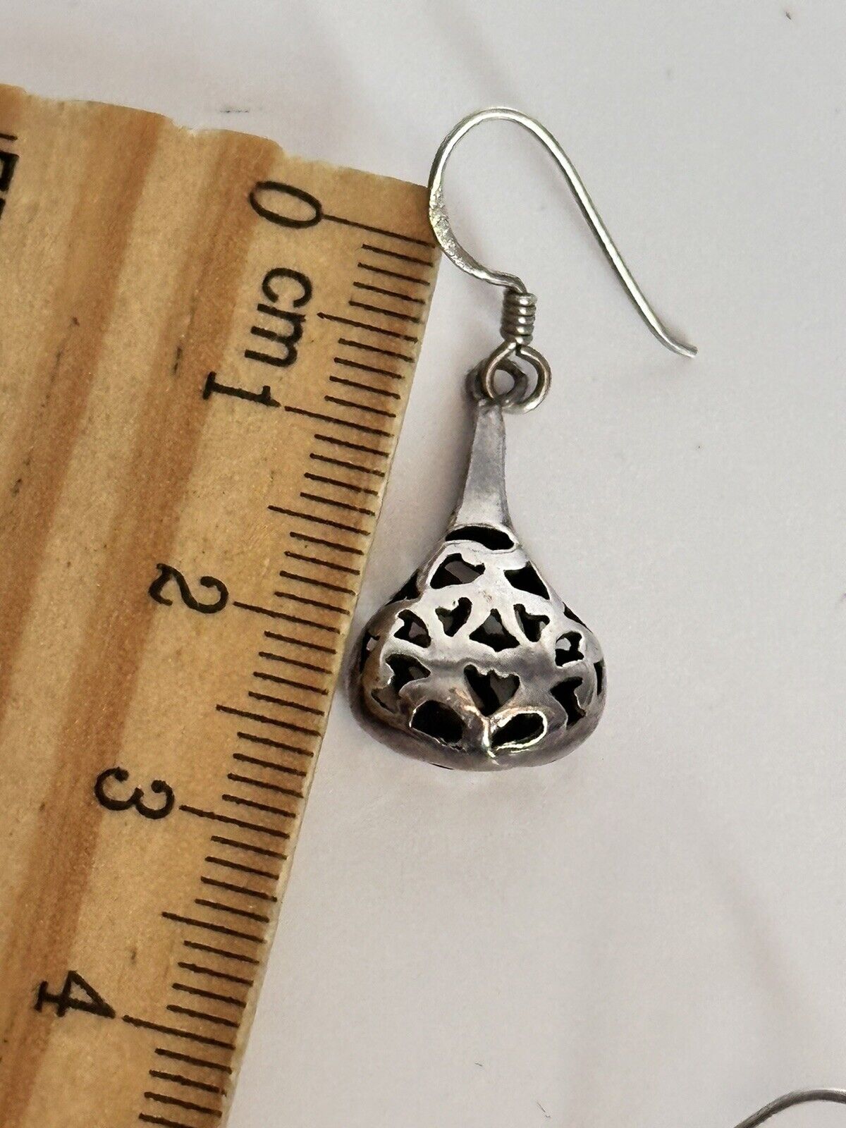 Vintage Silver 925 Cut Out Dangle Earrings