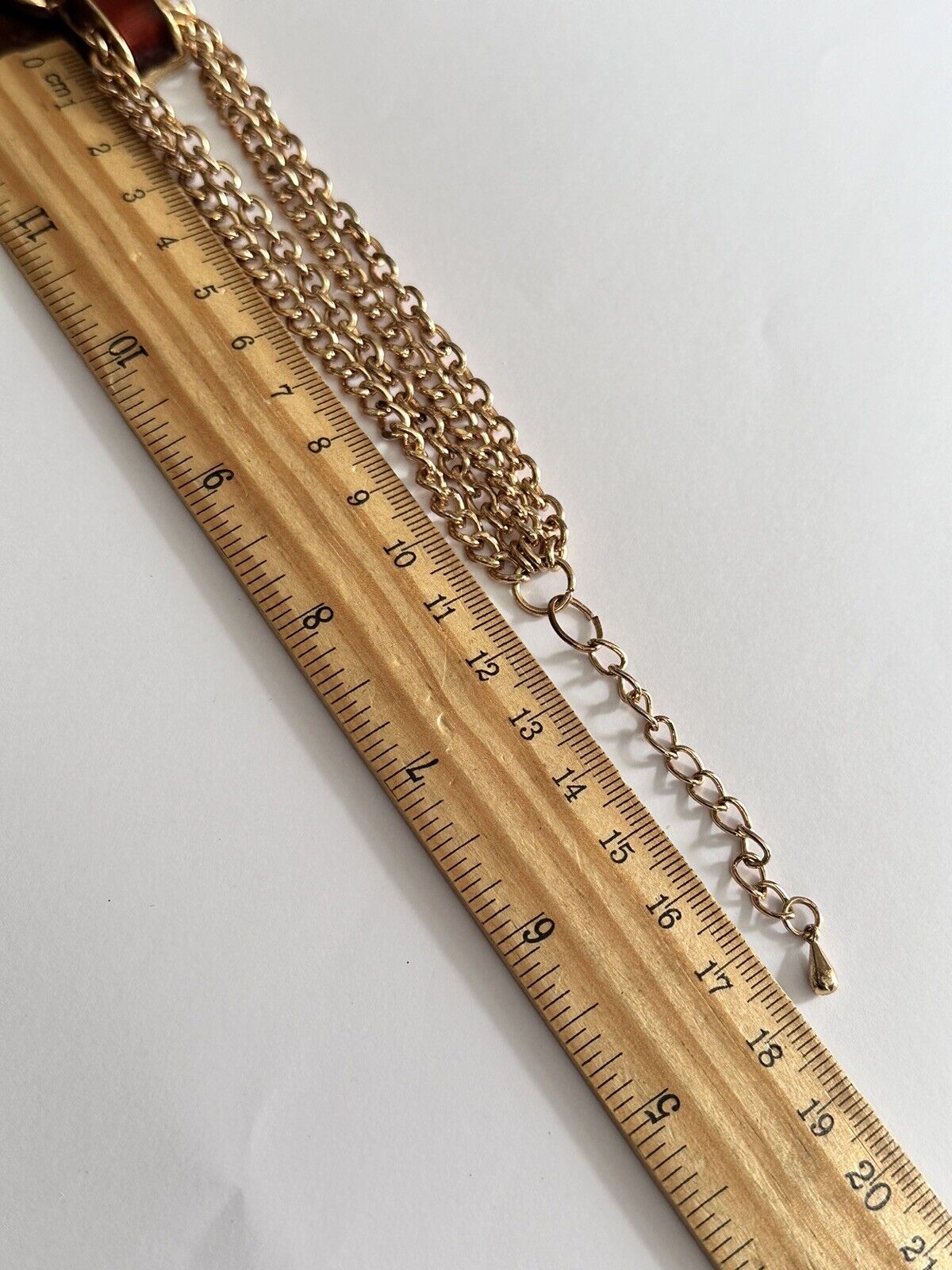 Vintage 1980s Gold Tone Brown Designer Style Necklace